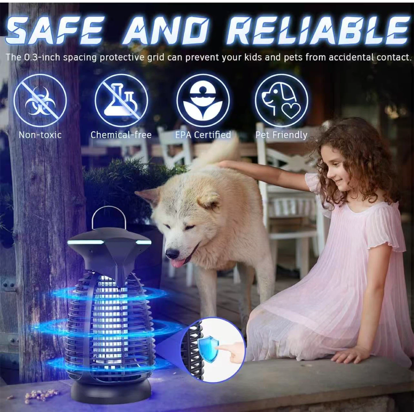 Blue LED Insect Killer Lamp - 360 Trapping Mosquitos - photo 4