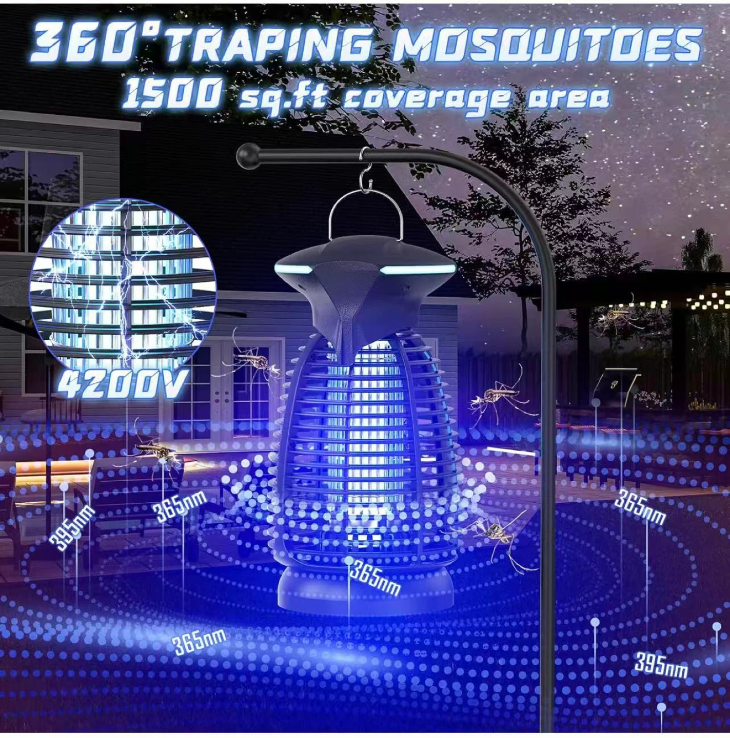 Blue LED Insect Killer Lamp - 360 Trapping Mosquitos - photo 5