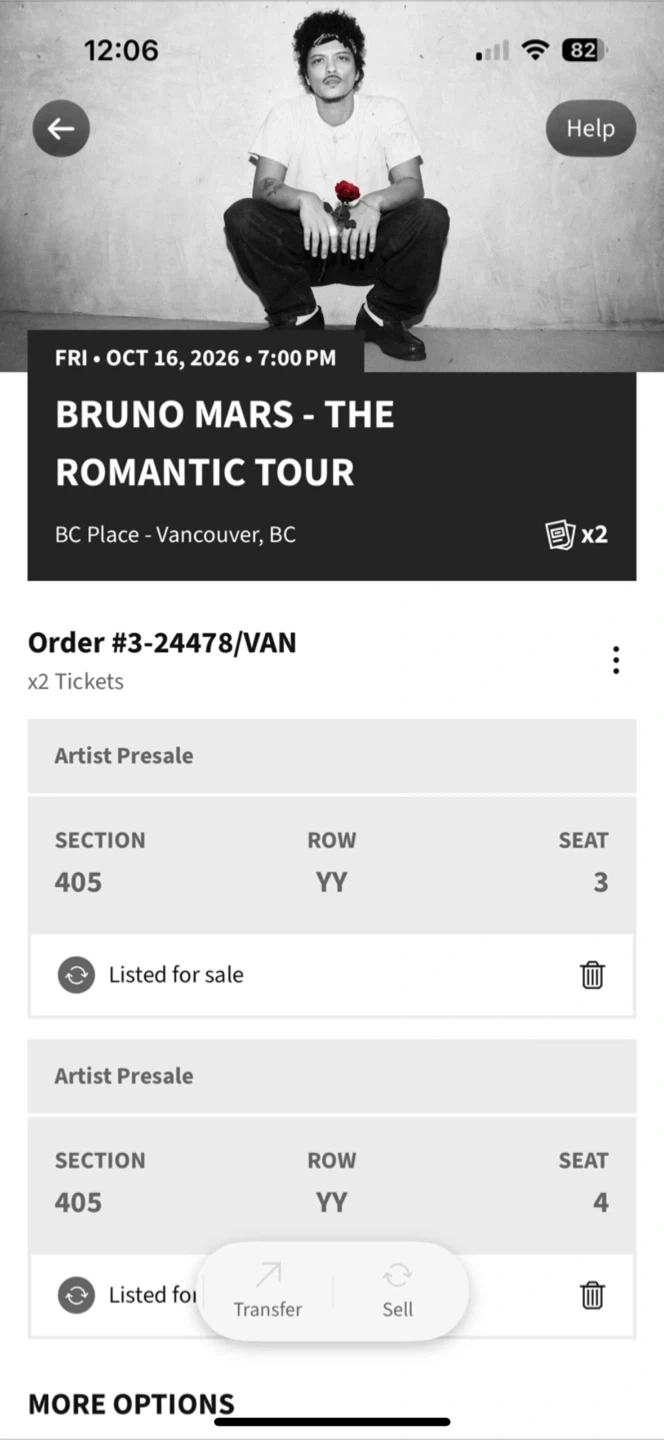 Bruno Mars The Romantic Tour Tickets - photo 2