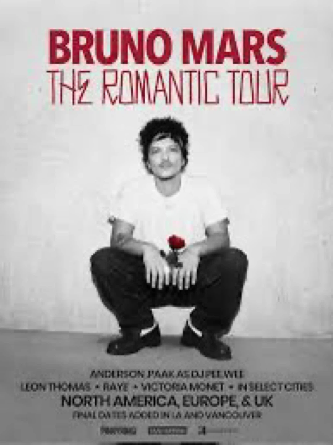 Bruno Mars The Romantic Tour Tickets