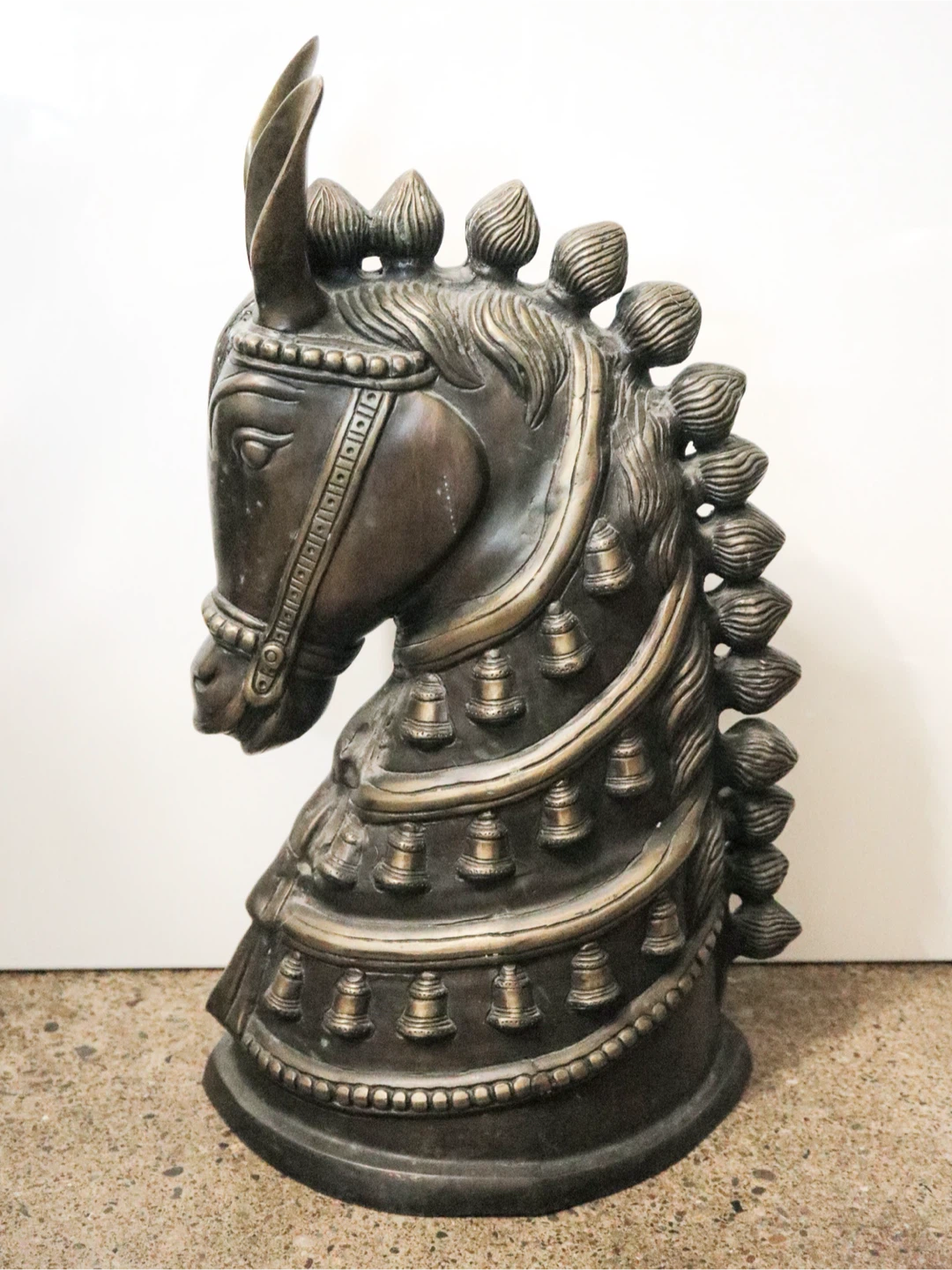 Brass horse head - photo 2