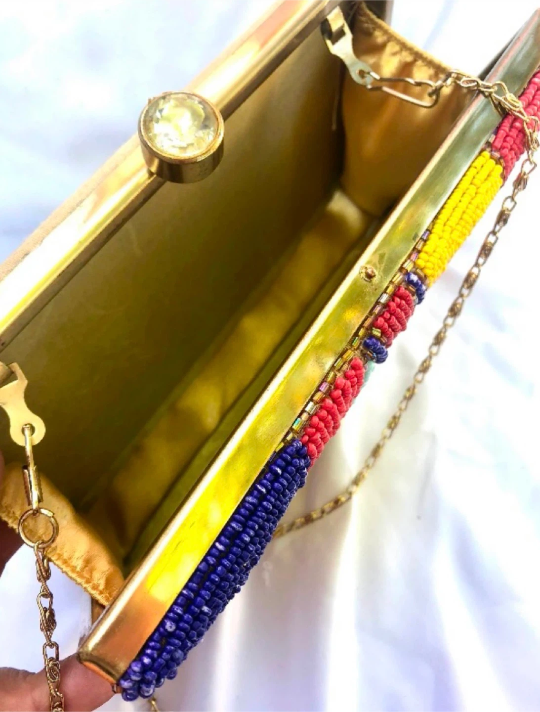 Beaded Clutch Purse with Chain Strap - photo 4