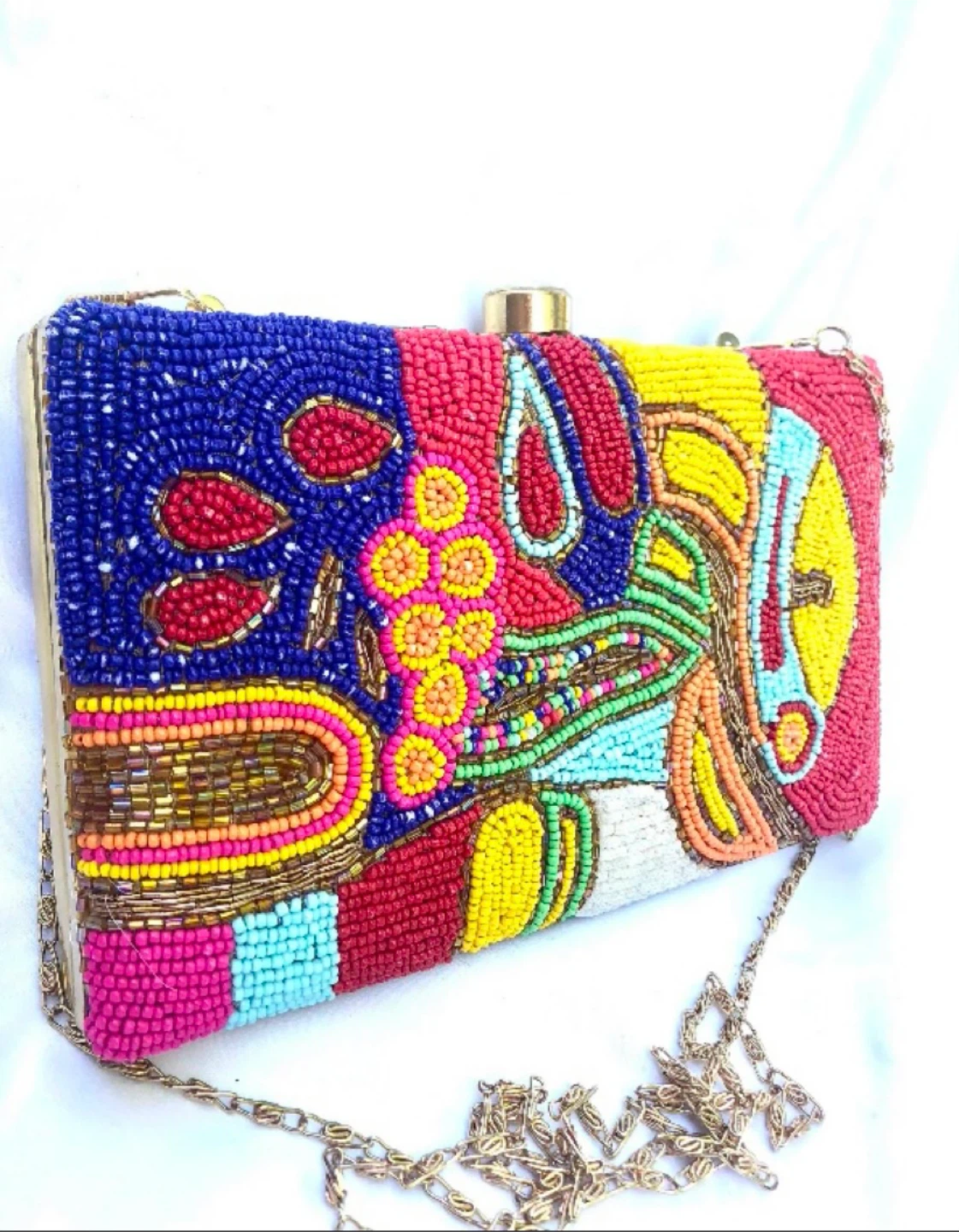 Beaded Clutch Purse with Chain Strap - photo 2