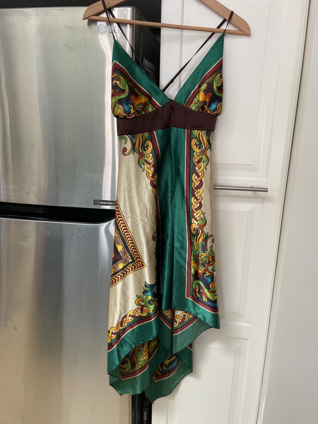 Women's Silk Print Spaghetti Strap Dress