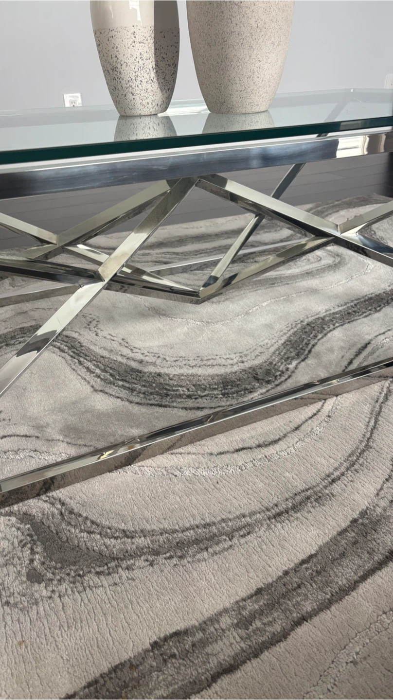 Glass Top Coffee Table with Chrome Base - photo 4