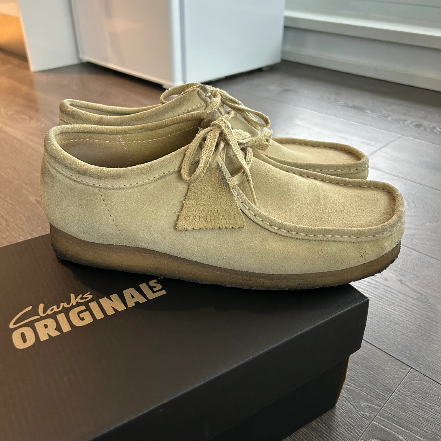 Clarks Originals Suede Wallabee Shoes - Beige