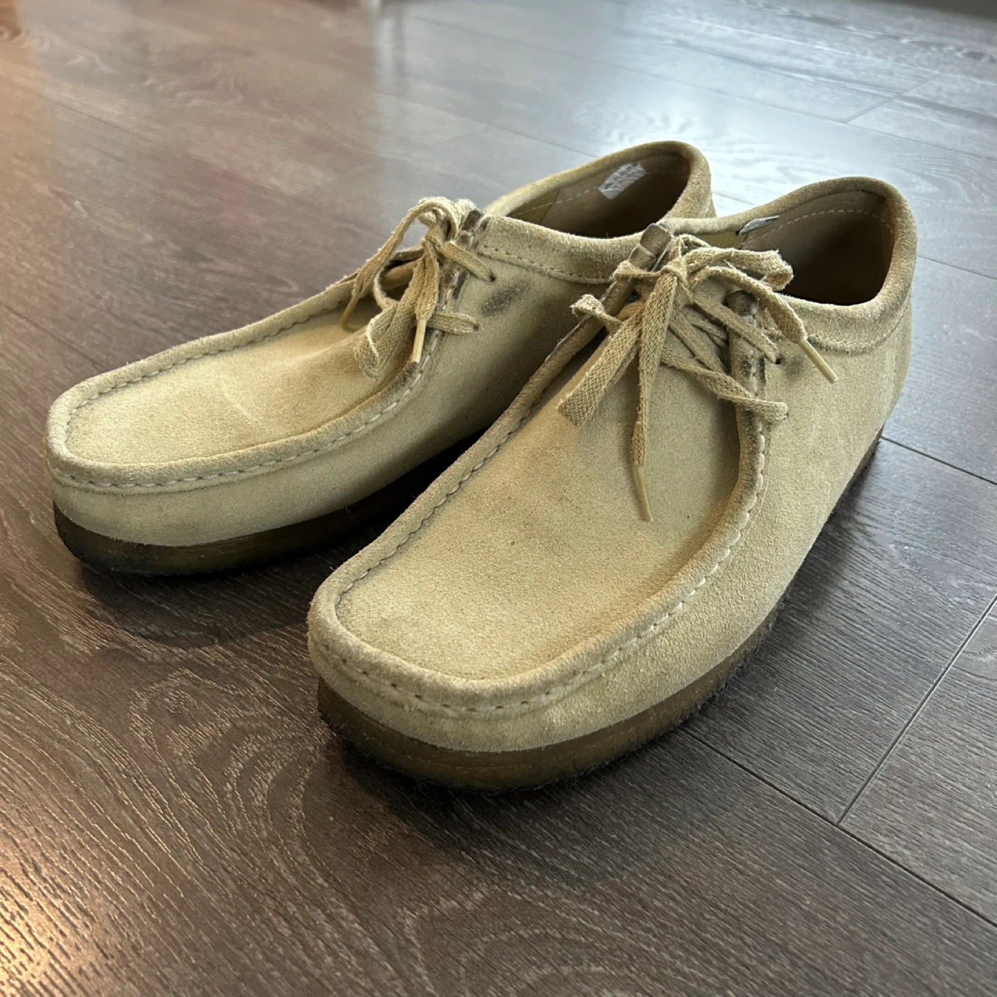 Clarks Originals Suede Wallabee Shoes - Beige - photo 3