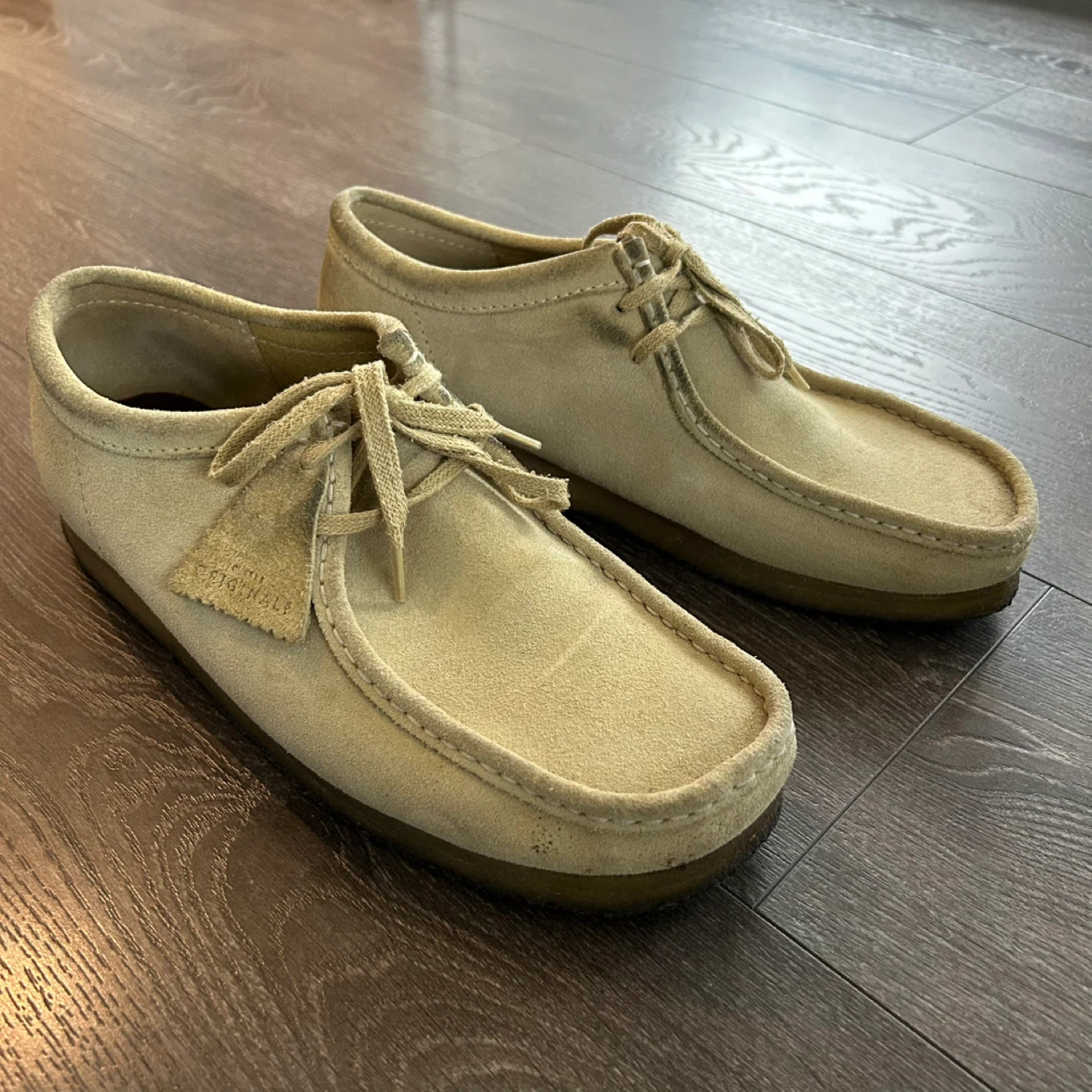 Clarks Originals Suede Wallabee Shoes - Beige - photo 4