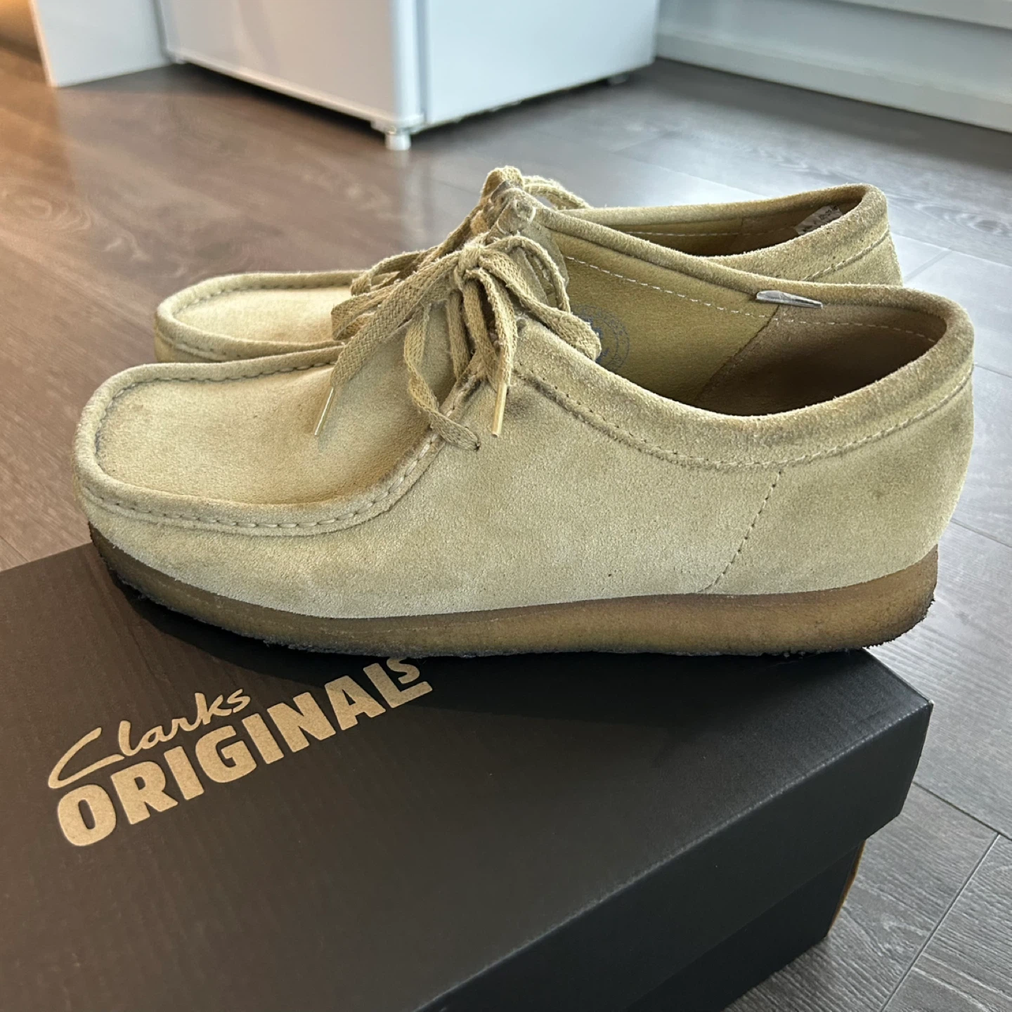 Clarks Originals Suede Wallabee Shoes - Beige - photo 2