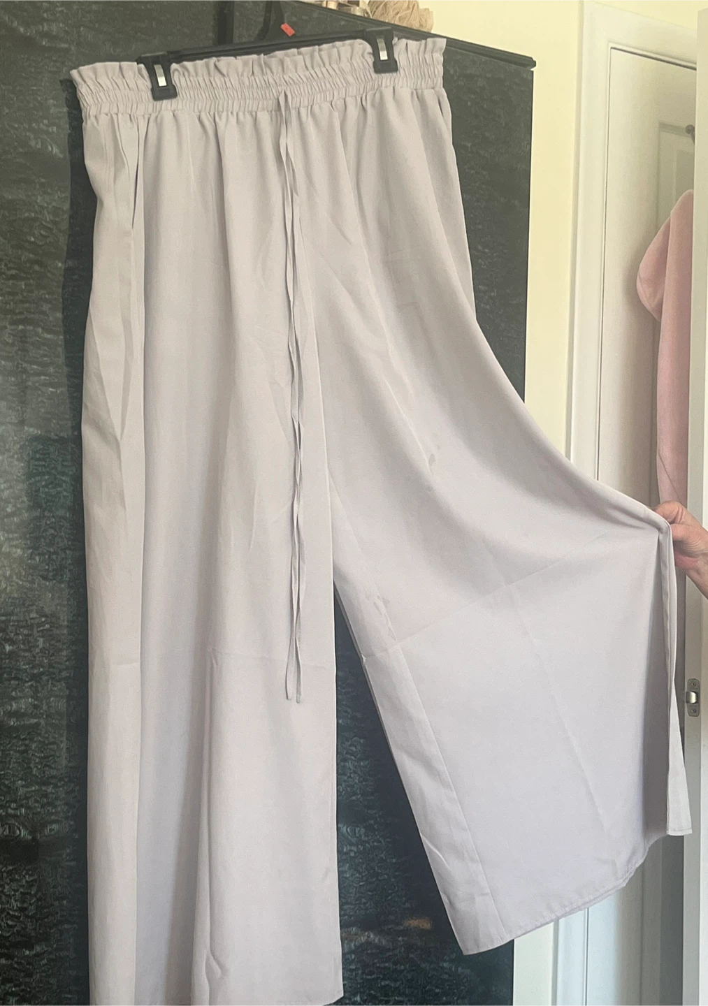 Lightweight Grey Wide-Leg Palazzo Pants - photo 2