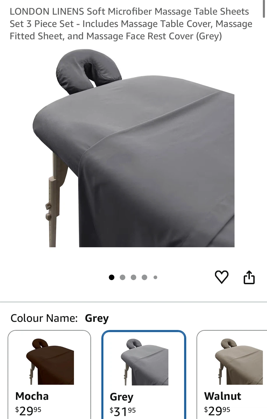 Soft Microfiber Massage Table Sheet Set 3 Piece Grey - photo 2