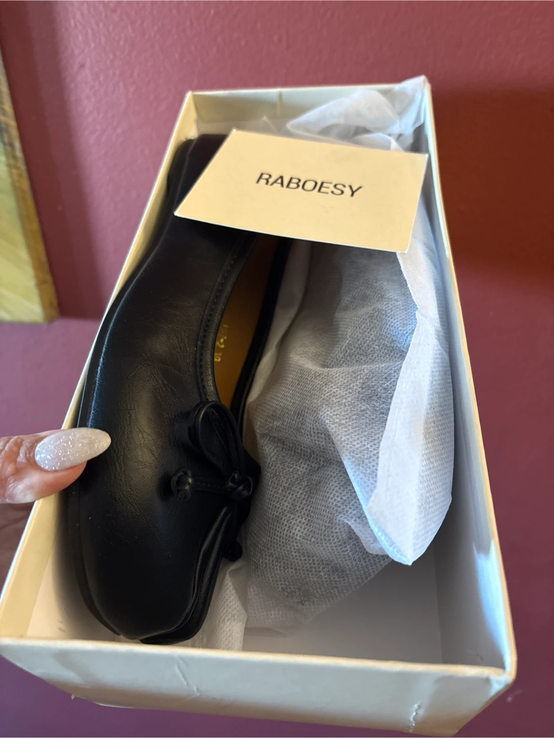 New Raboesy Black leather Ballet Flats - Size 39
