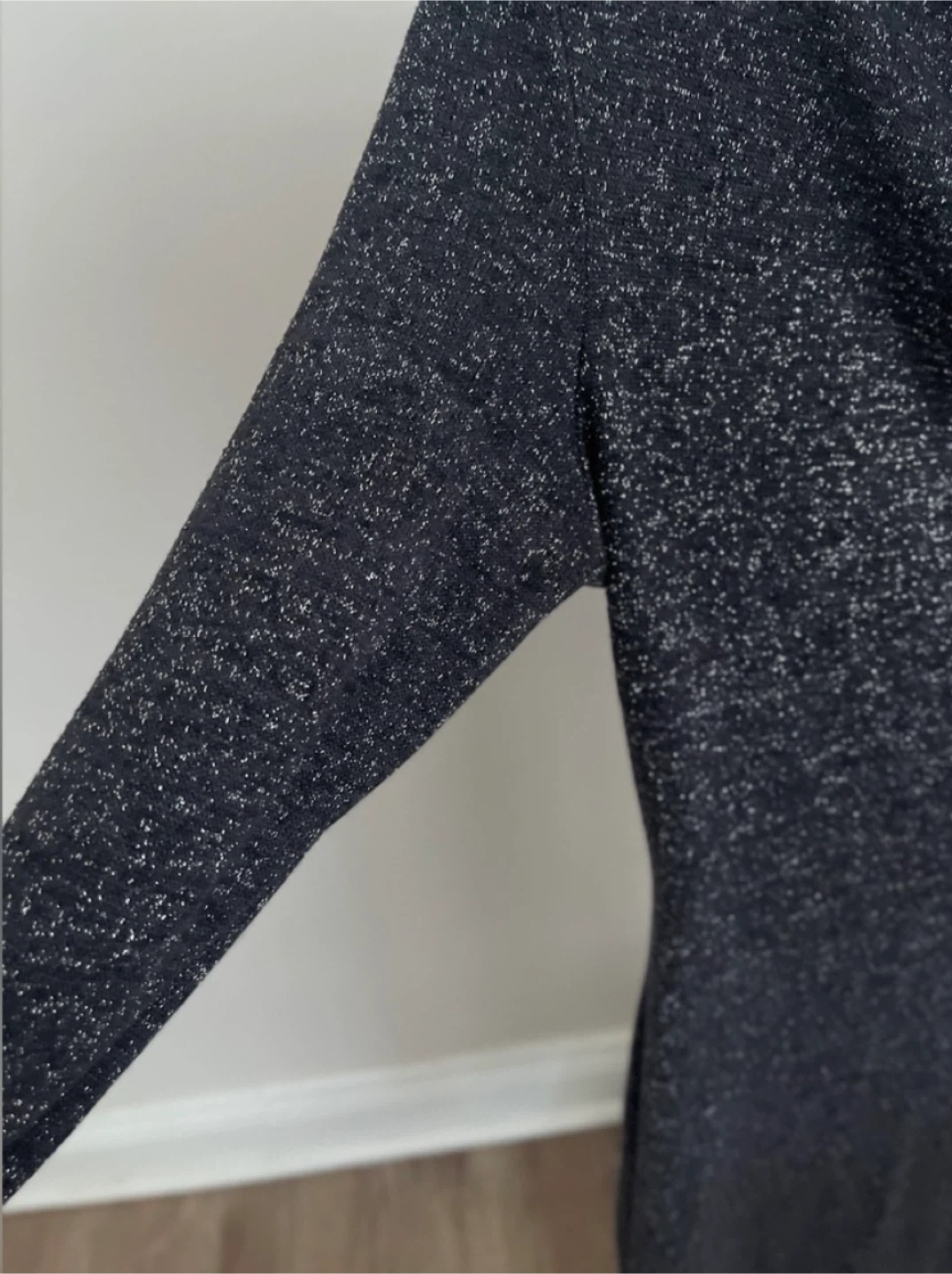 Esprit Shimmery Charcoal Metallic Long Sleeve Dress Size L/XL - photo 4