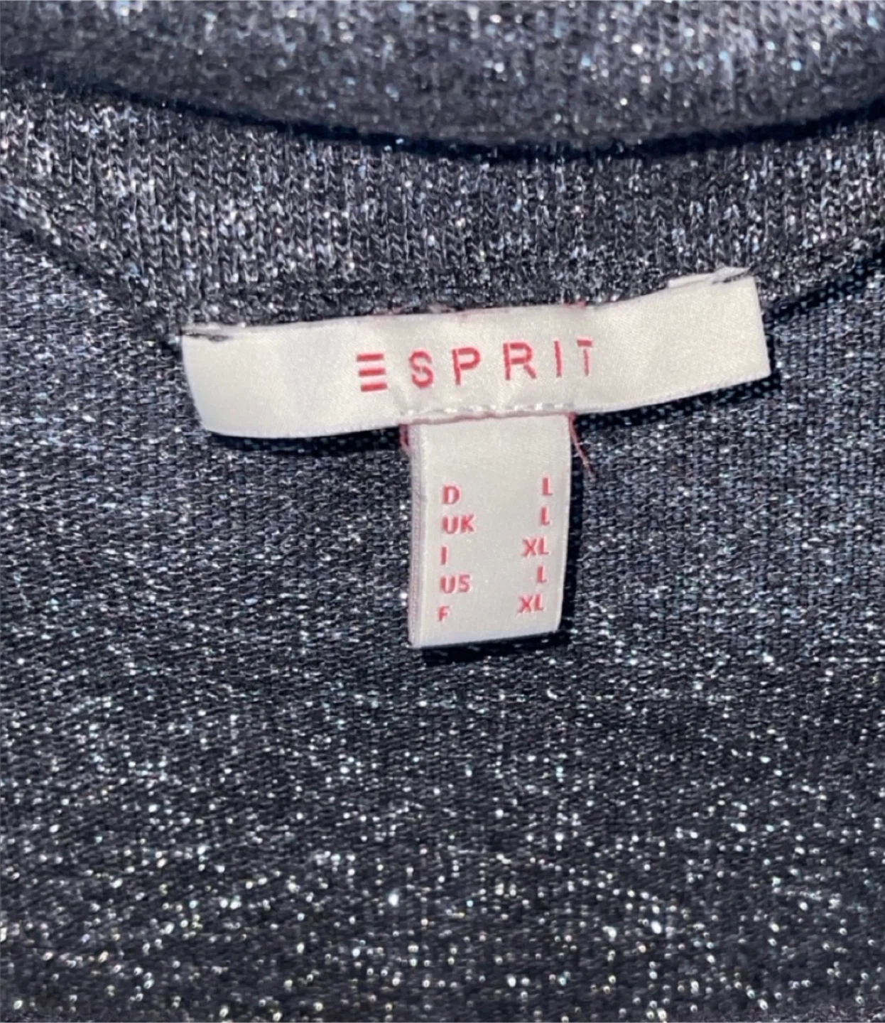 Esprit Shimmery Charcoal Metallic Long Sleeve Dress Size L/XL - photo 3