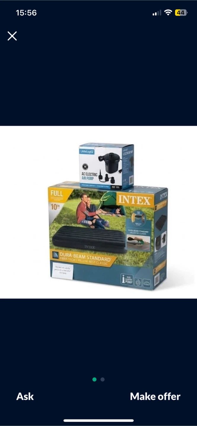 Intex 10" Dura-Beam Standard Air Mattress with Electric Pump - photo 2