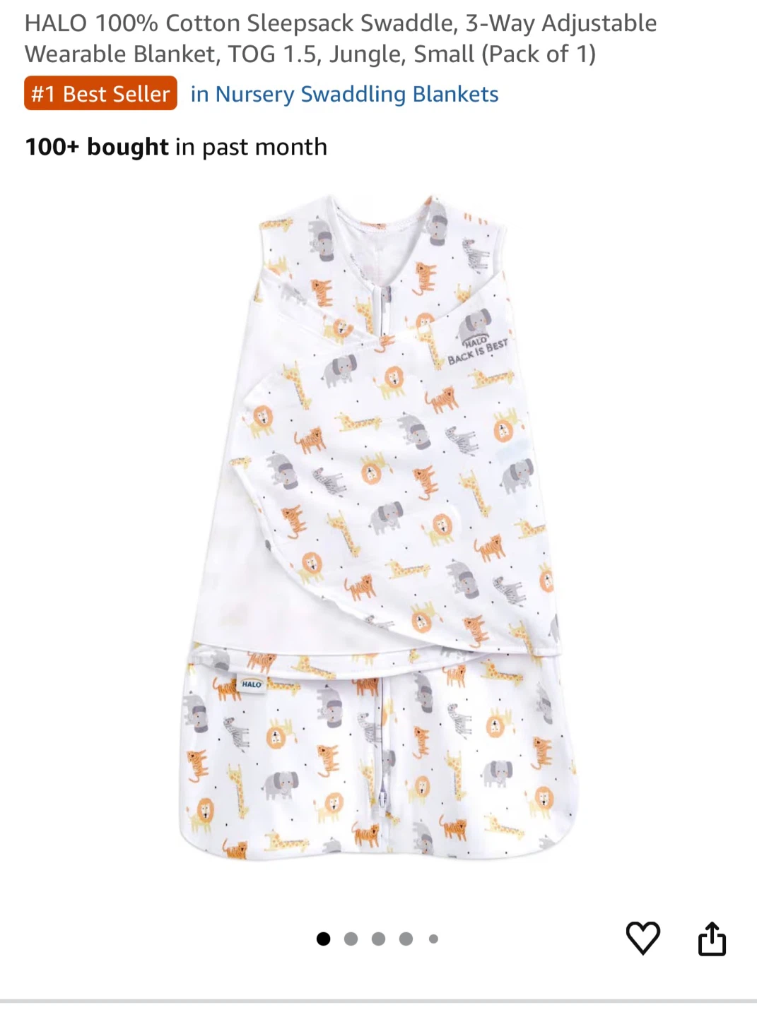 Brand New HALO Sleepsack Swaddle NB