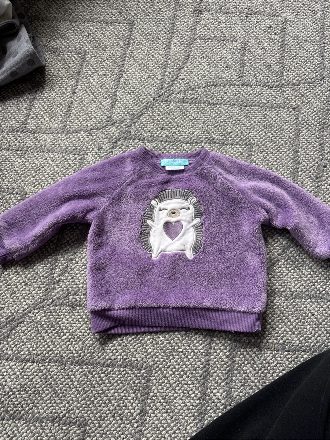 Baby Purple Hedgehog Fleece Sweater 6M