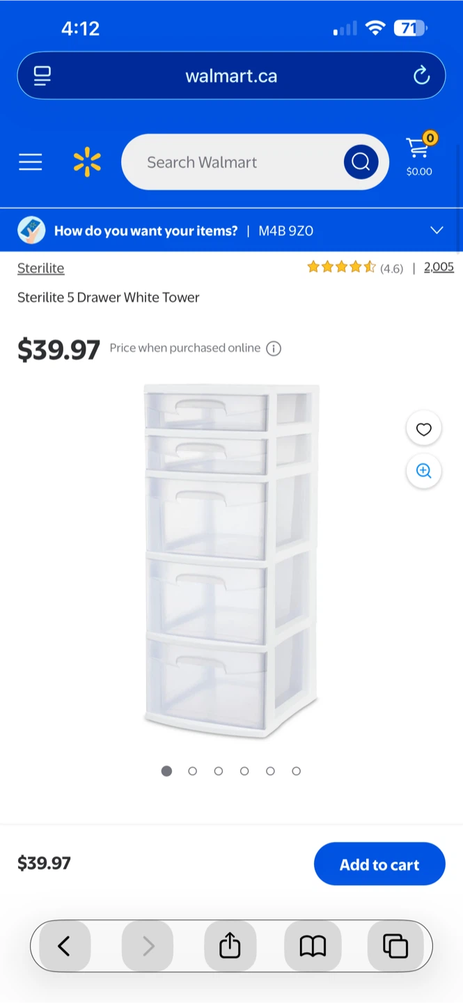 Sterilite 5 Drawer White Tower