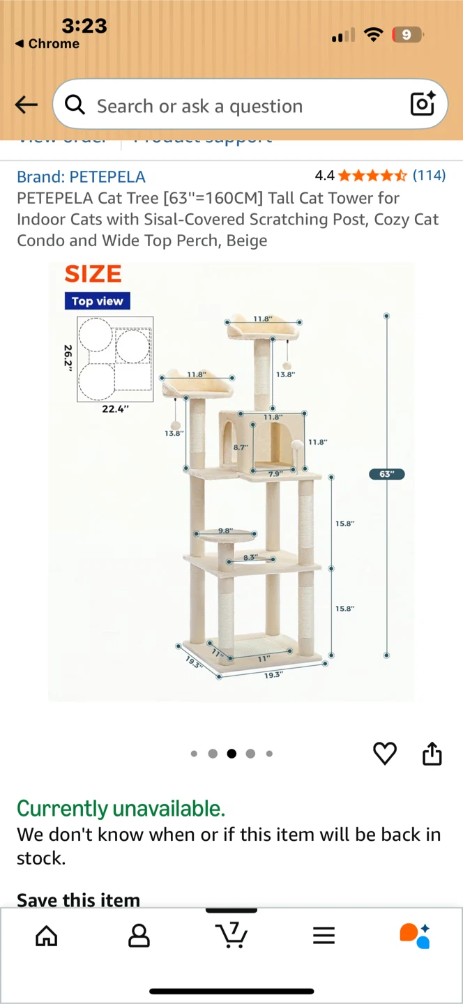 Petela cat tree for sale - brand new in box! 63” tall - photo 3