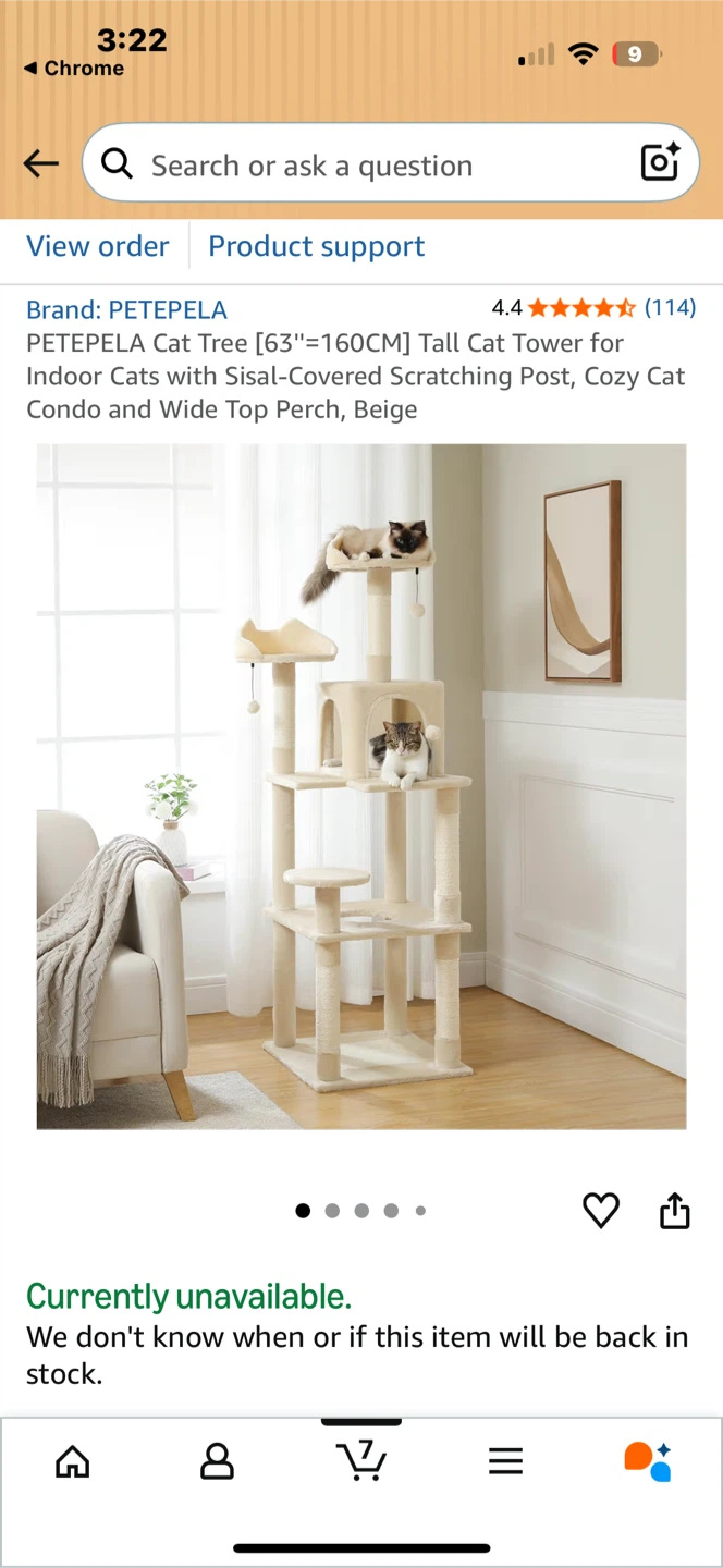 Petela cat tree for sale - brand new in box! 63” tall