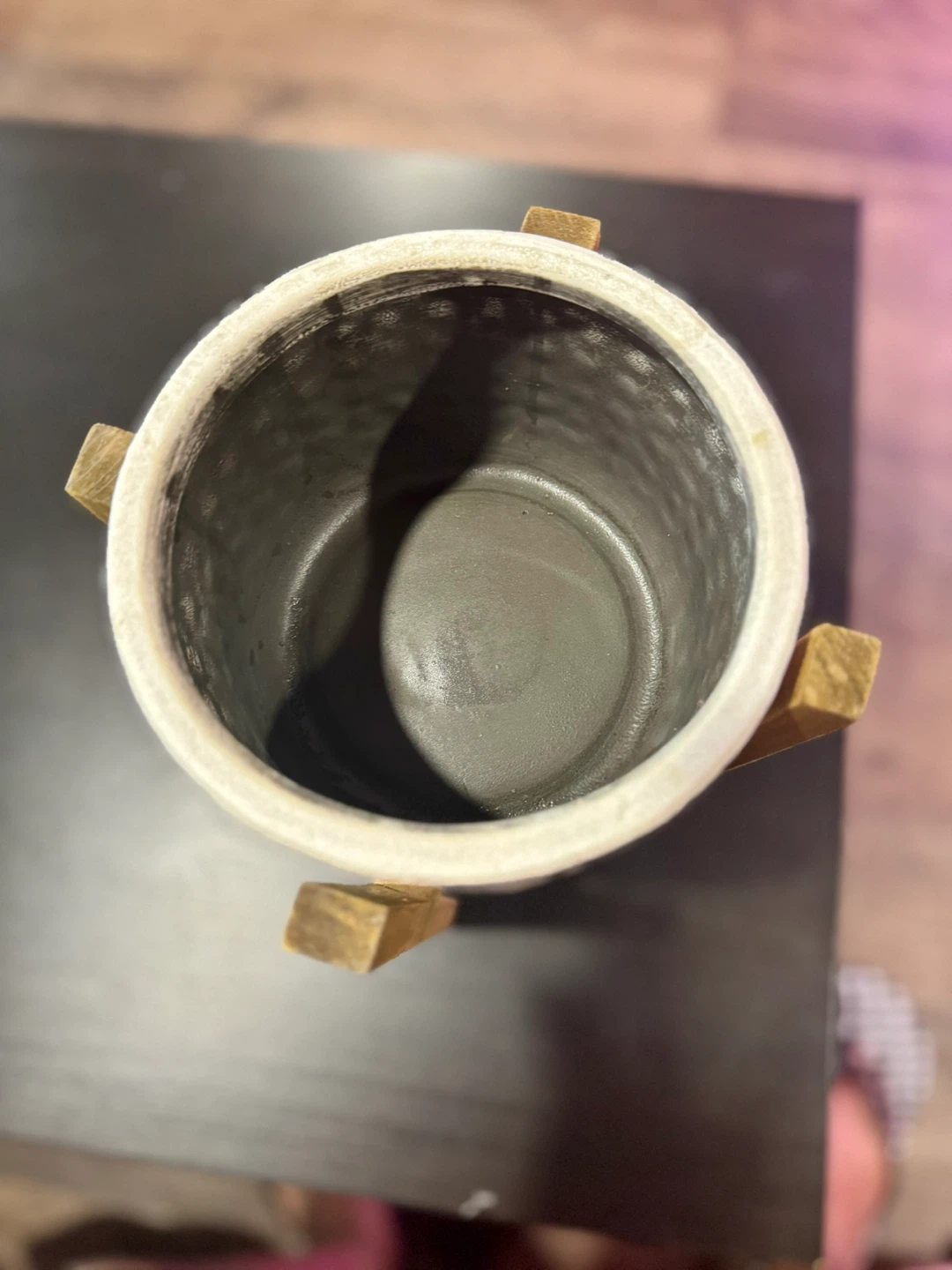 Set of 2 Ceramic Planter pot with Wooden Stand - photo 3