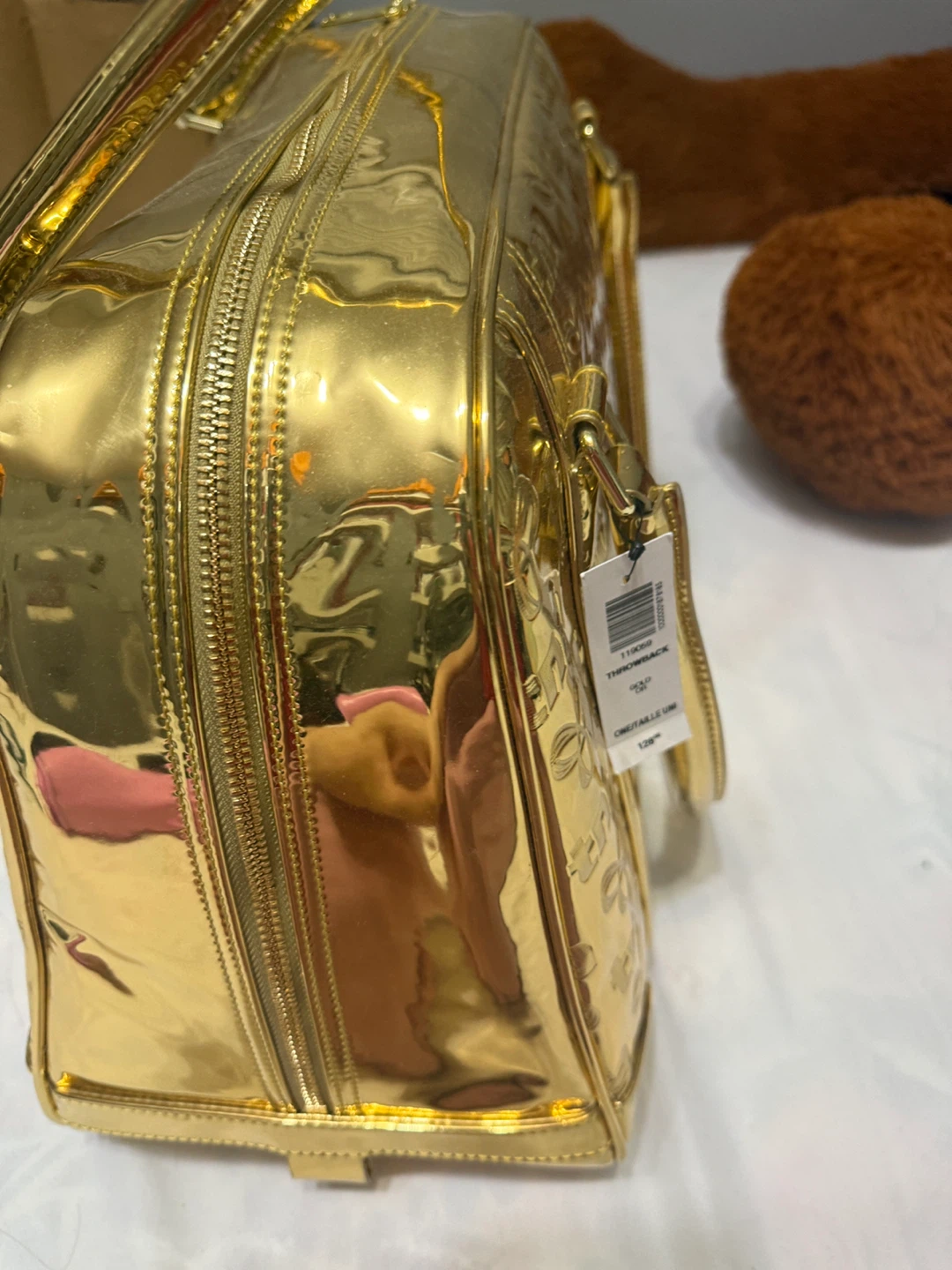Aritzia TNA Gold Metallic Throwback Bag - photo 3