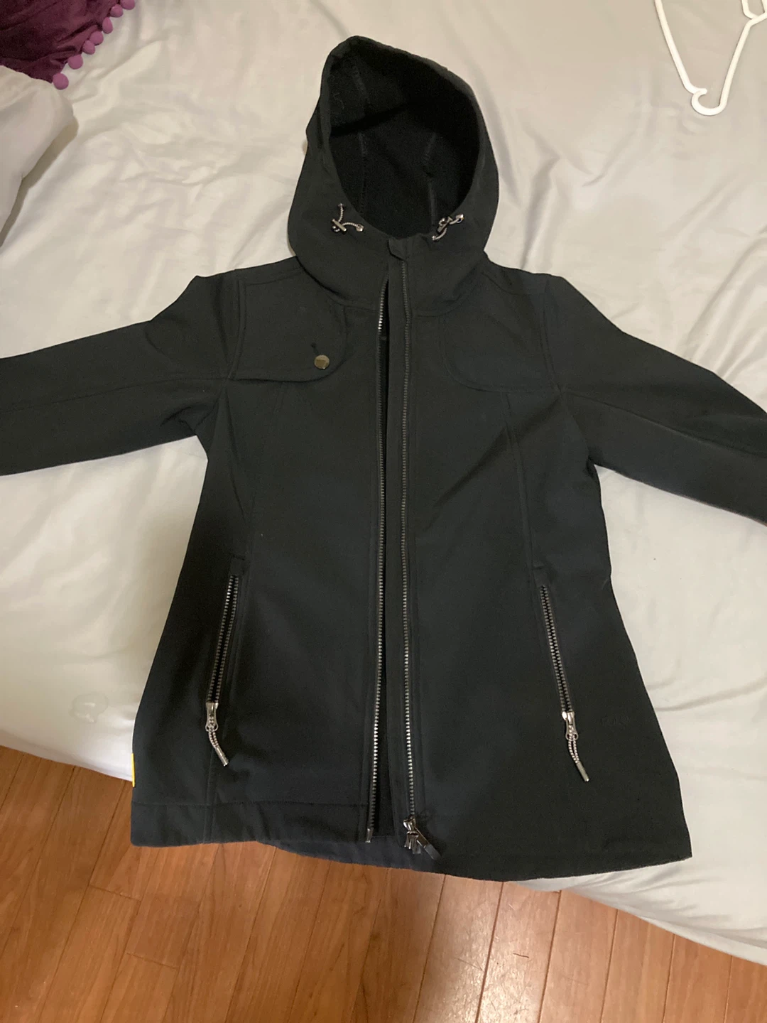Lole Black Softshell Hooded Jacket Size S