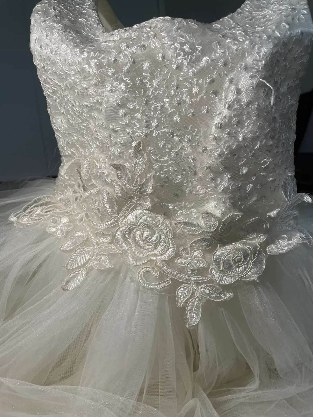White Flower Girl Dress with Bow - photo 4