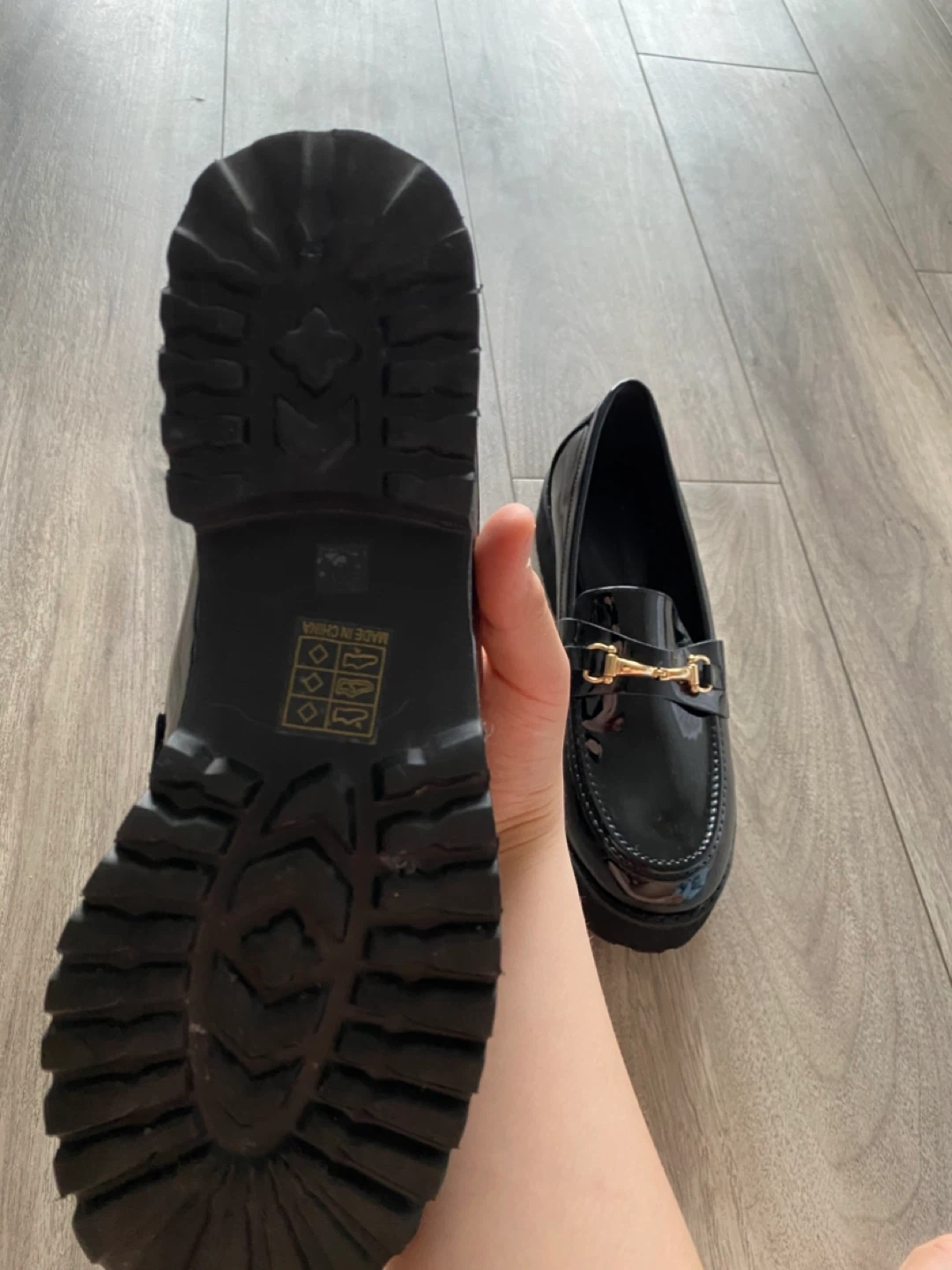 Black capri Loafers with Gold Buckle from princess polly - photo 4