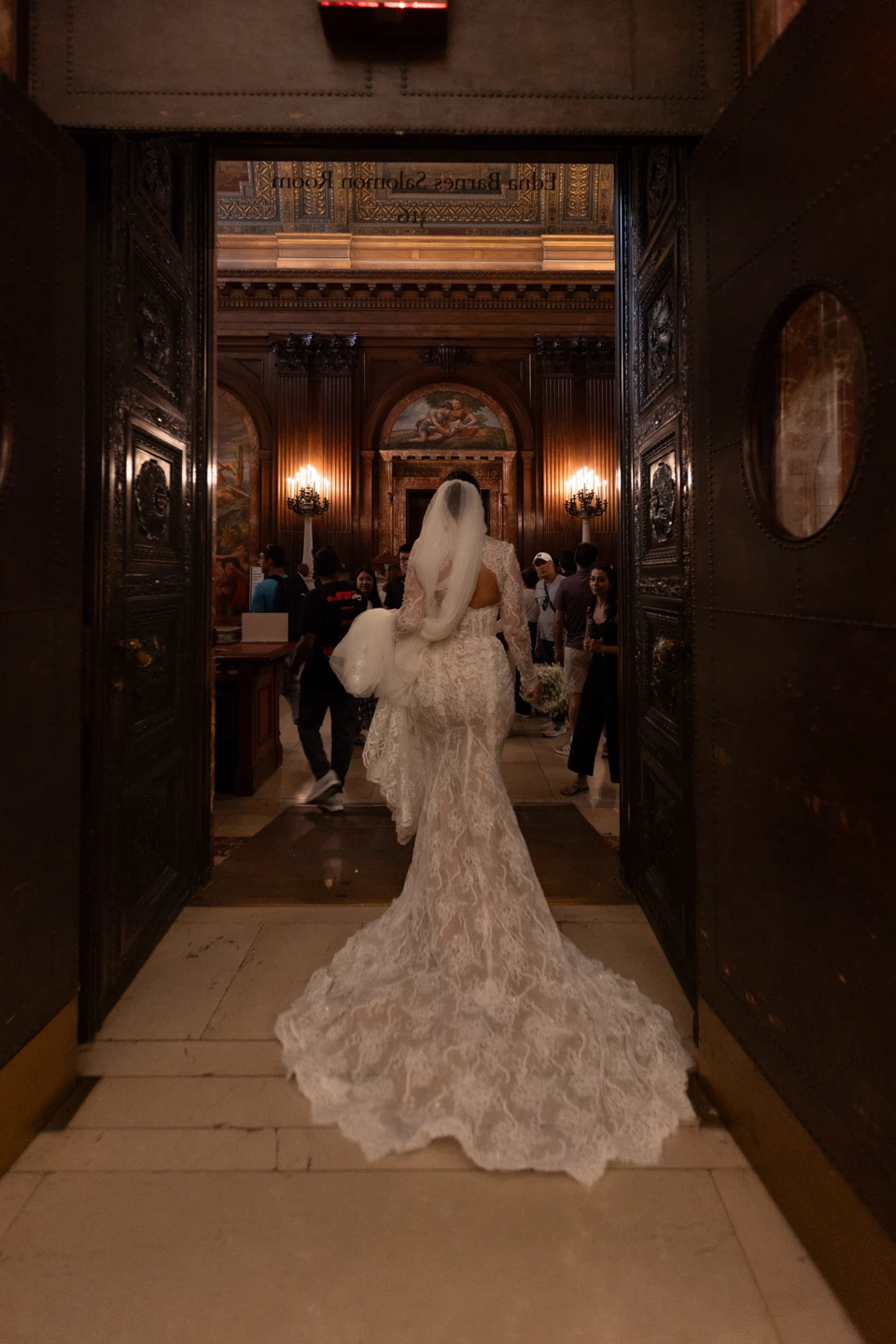 White Lace Wedding Dress with Veil