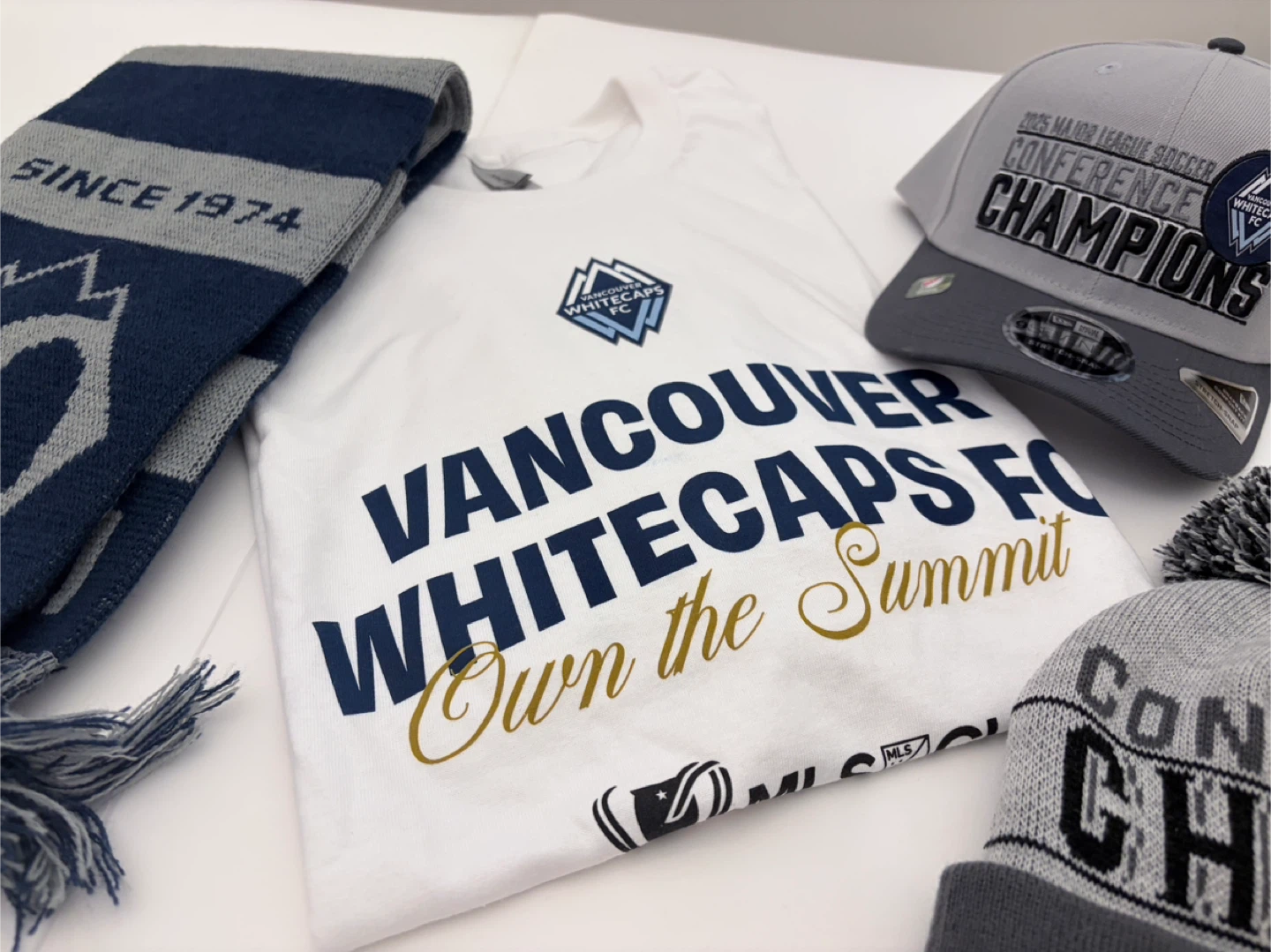 Vancouver Whitecaps Merch Playoffs Hat Toque Scarf Shirt - photo 5