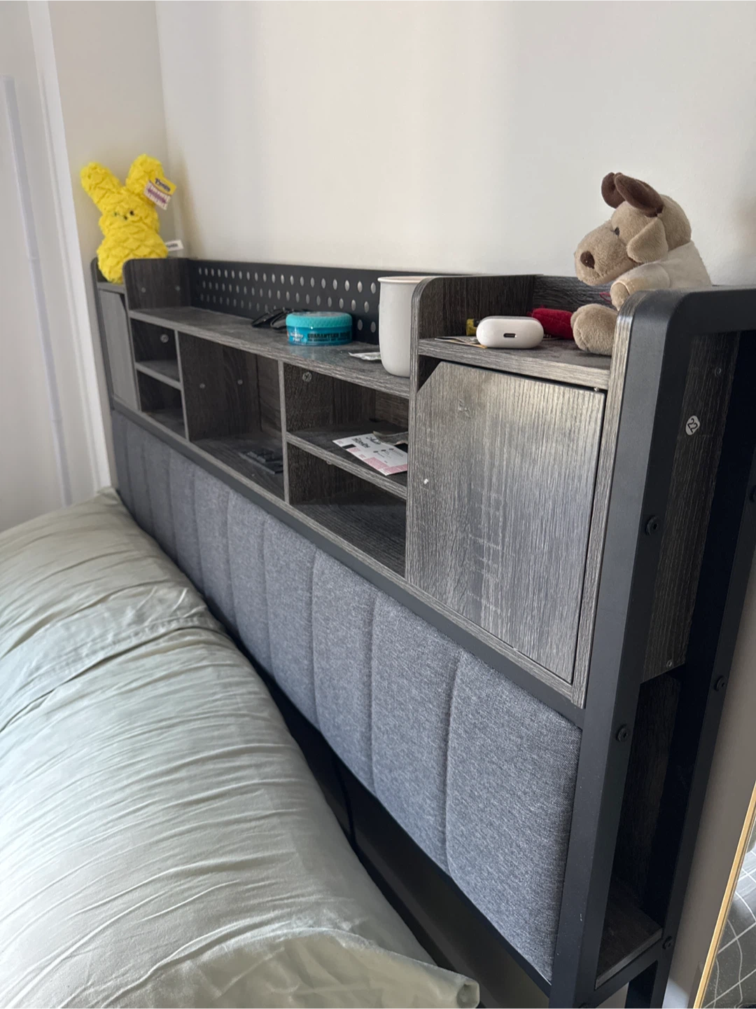 Modern Platform Bed Frame with Storage Headboard - photo 2