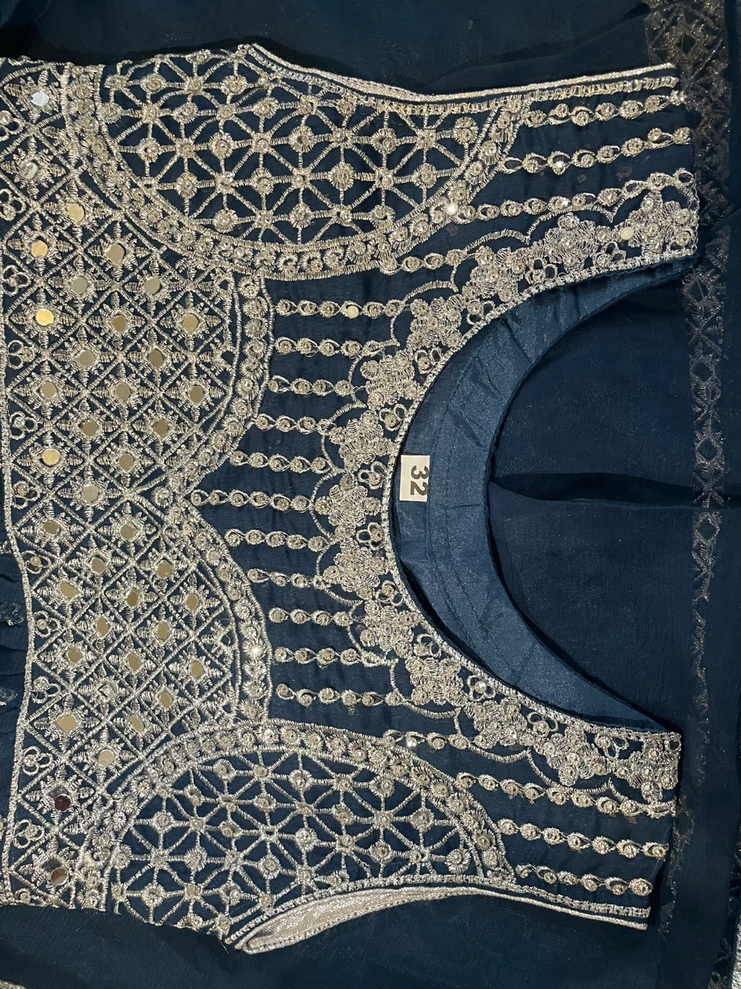 Embroidered Dark Blue Girls Eid Dress - photo 3