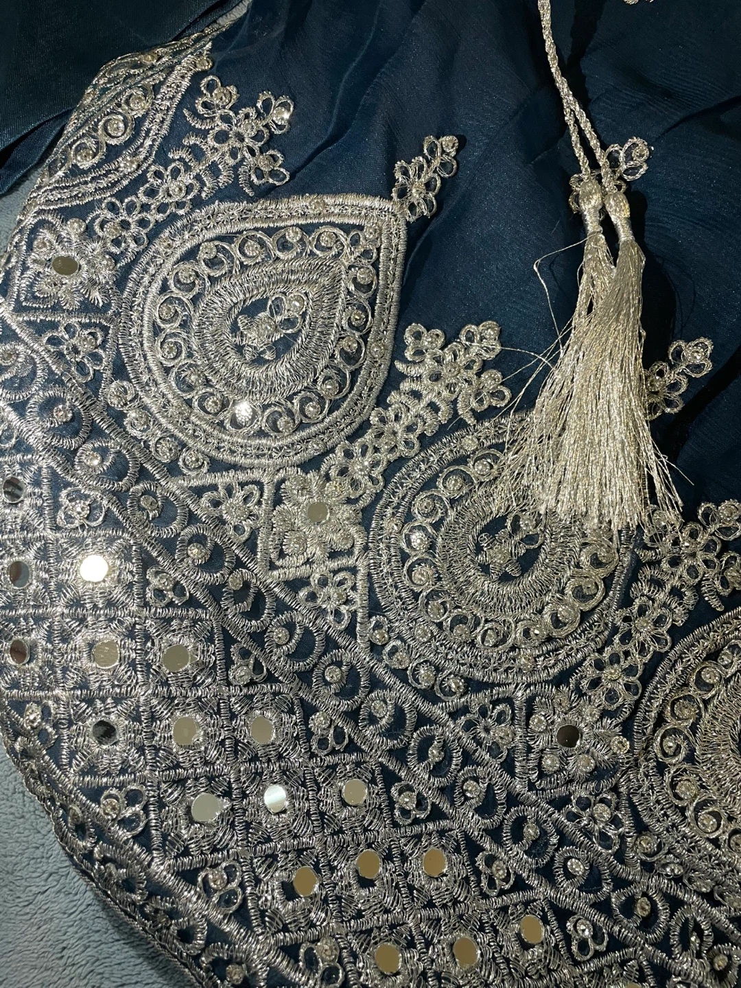 Embroidered Dark Blue Girls Eid Dress - photo 5