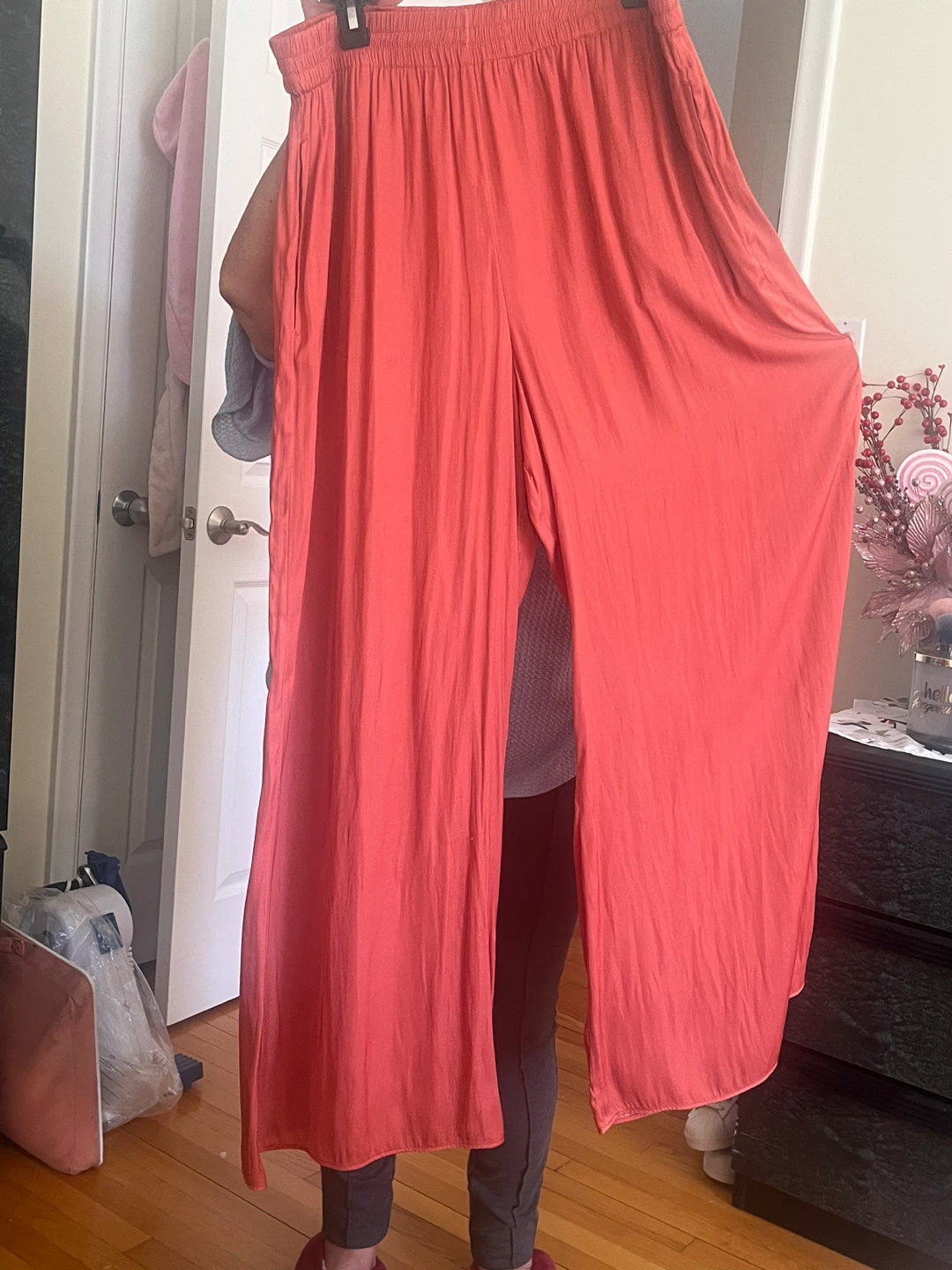 Zara Terracotta Wide Leg Palazzo Pants - photo 2