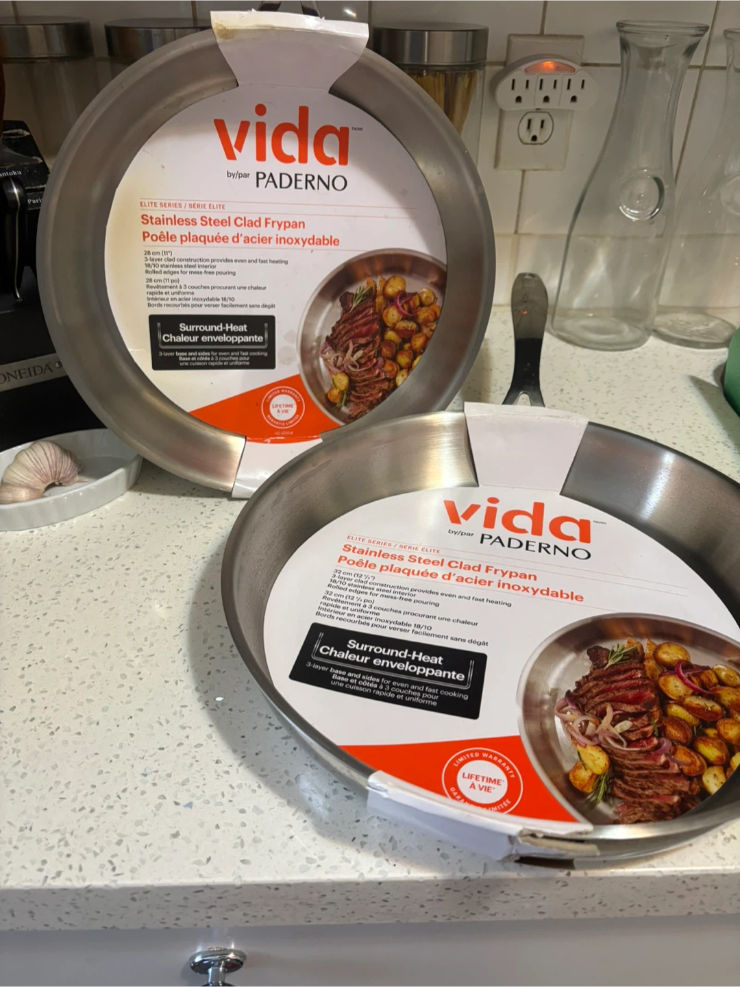 New Set 2-  Vida by Paderno Stainless Steel Clad Frypan - photo 2