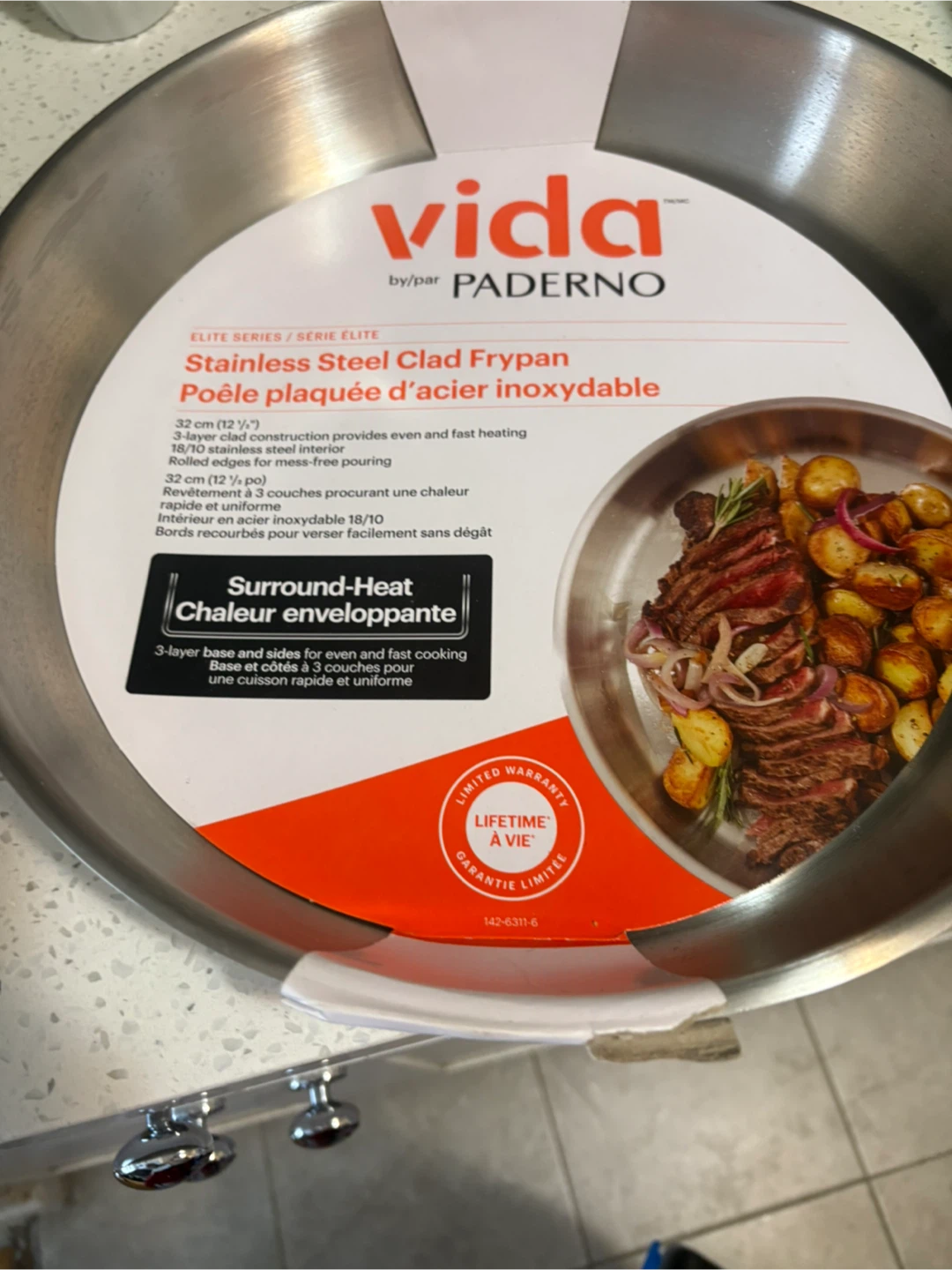 New Set 2 -Vida by Paderno Stainless Steel Clad Frypan Set - photo 4