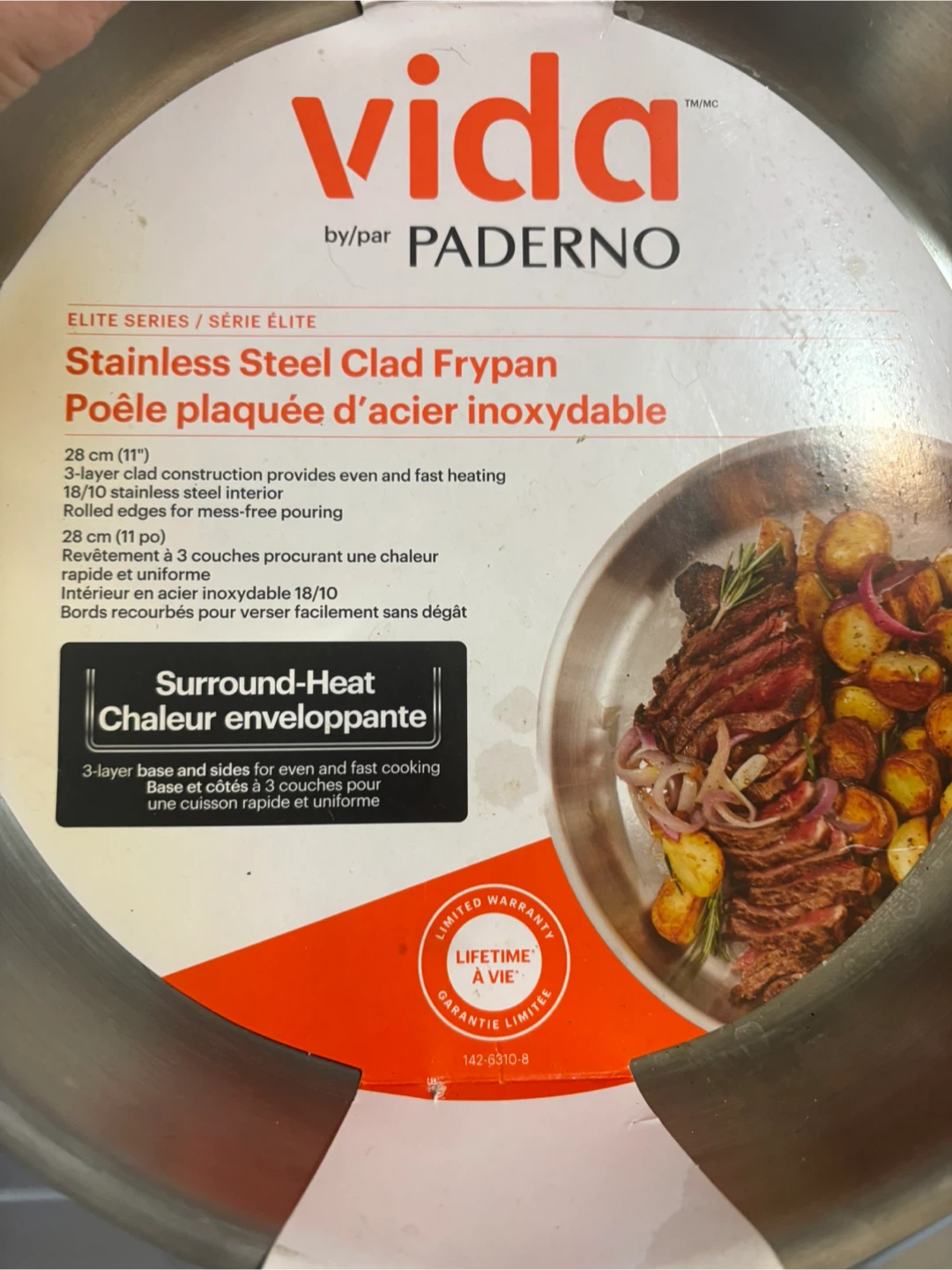 New Set 2 -Vida by Paderno Stainless Steel Clad Frypan Set - photo 5