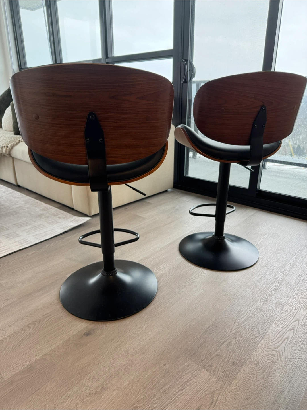 Adjustable Swivel Bar Stools - Set of 2