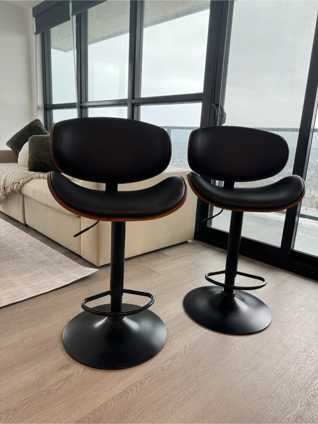 Adjustable Swivel Bar Stools - Set of 2 - photo 2