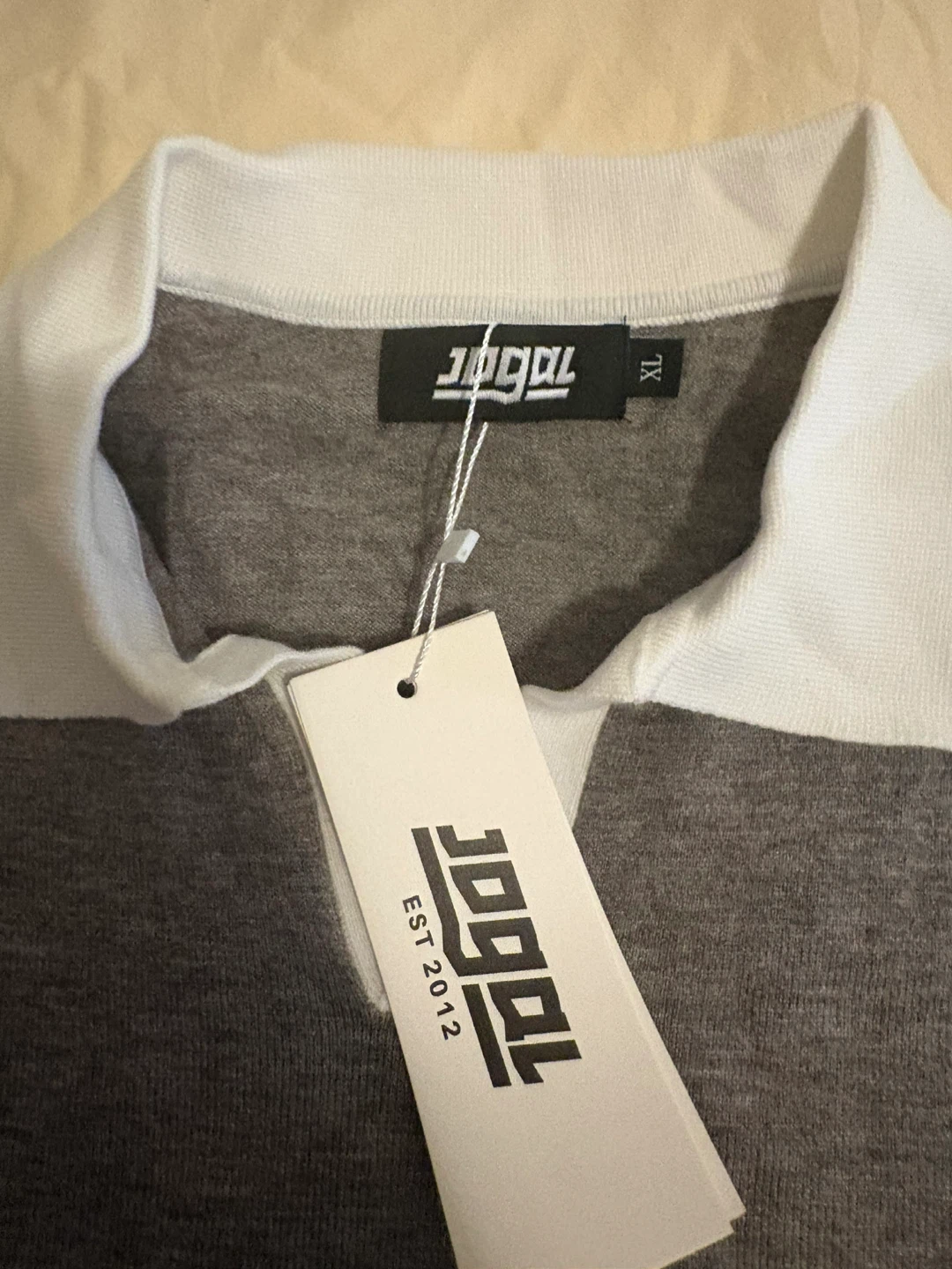 JOGAL Men's Grey Short Sleeve Polo Shirt XL - photo 2