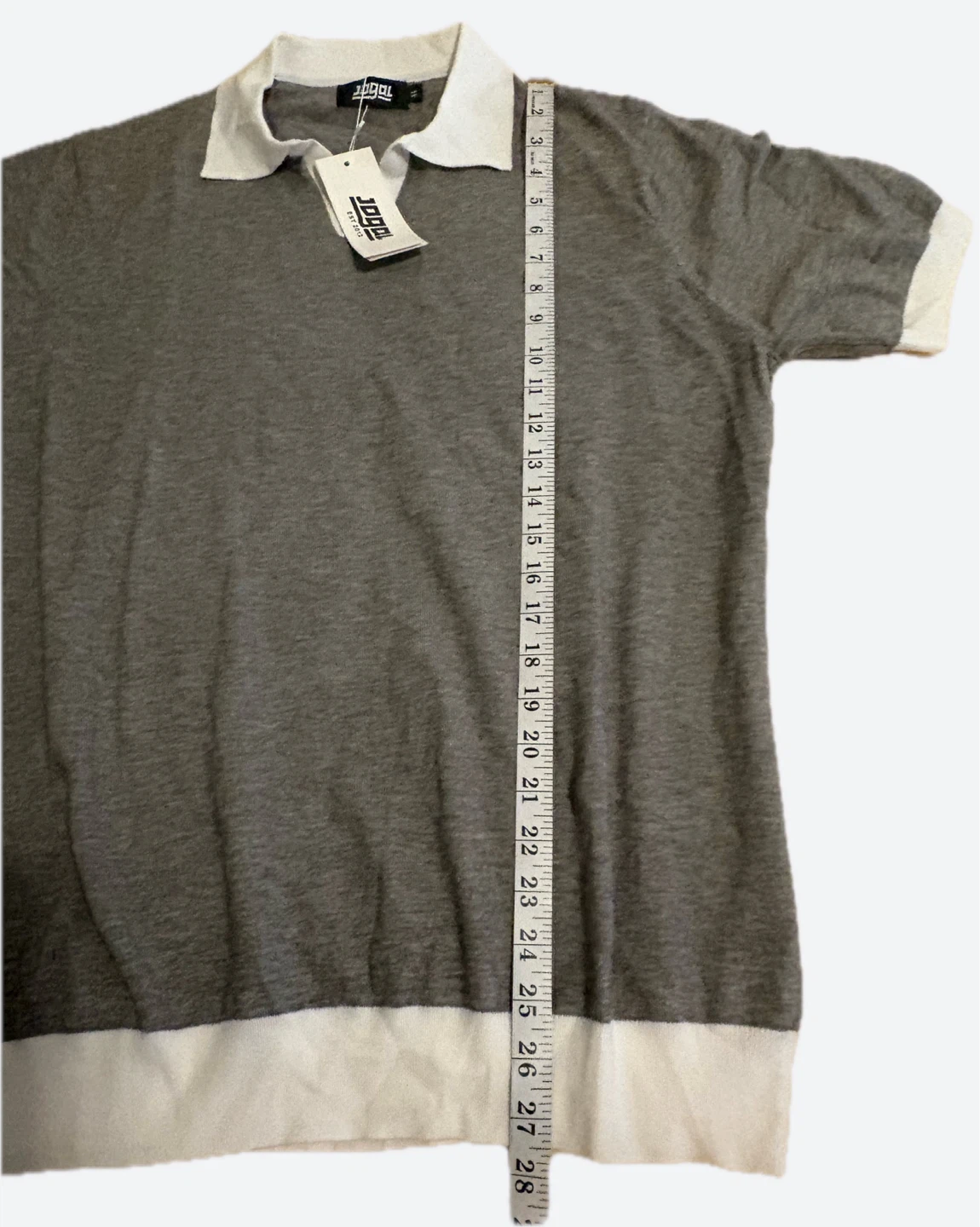 JOGAL Men's Grey Short Sleeve Polo Shirt XL - photo 3
