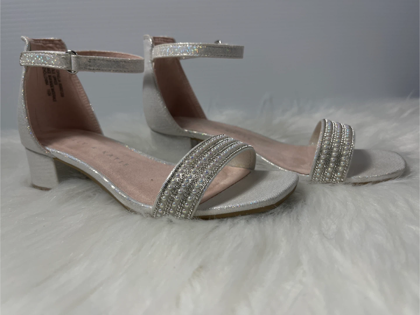 Kelly & Katie Girls' Silver Glitter Sandals