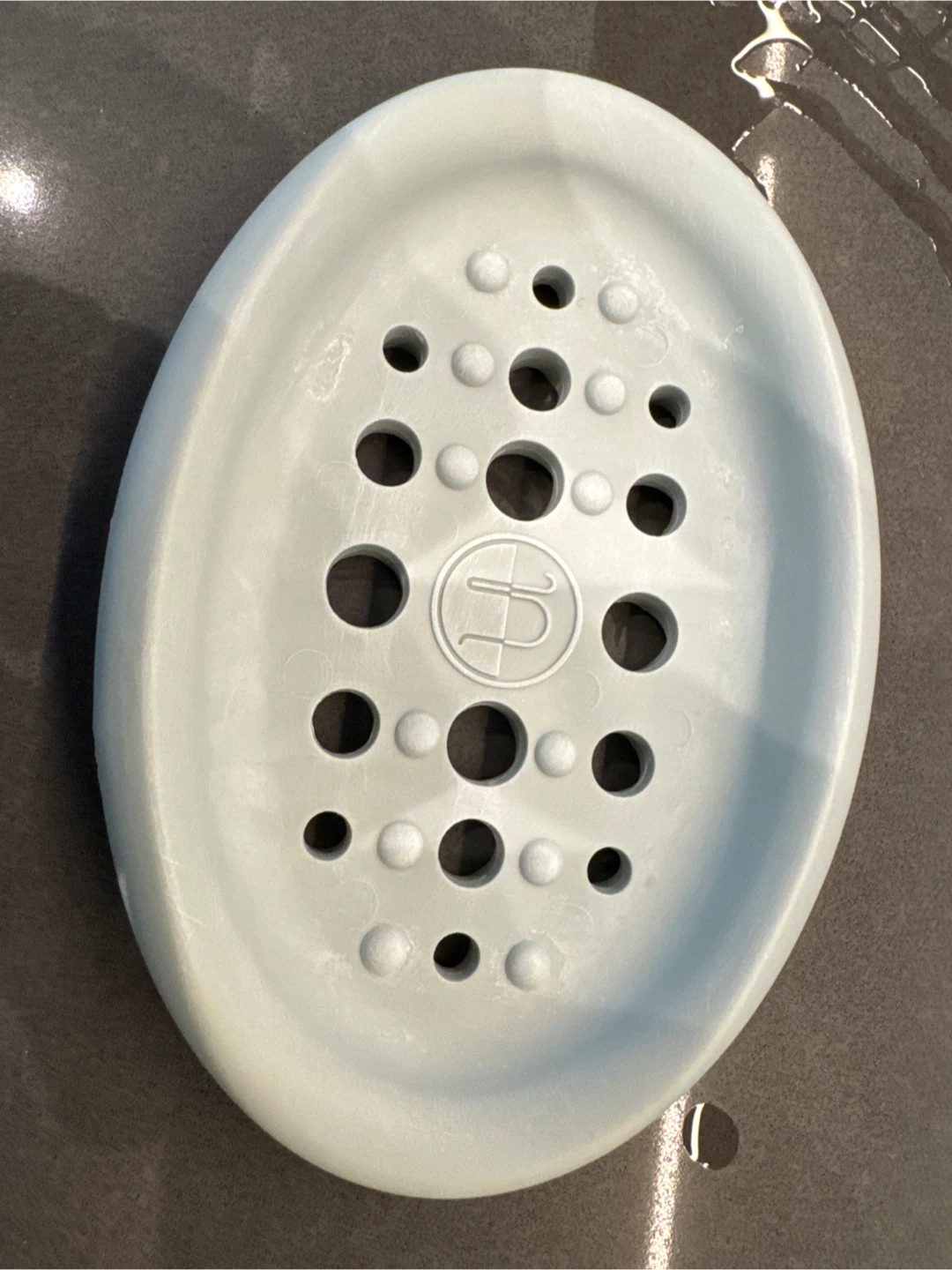 Light Blue Oval Soap Dish