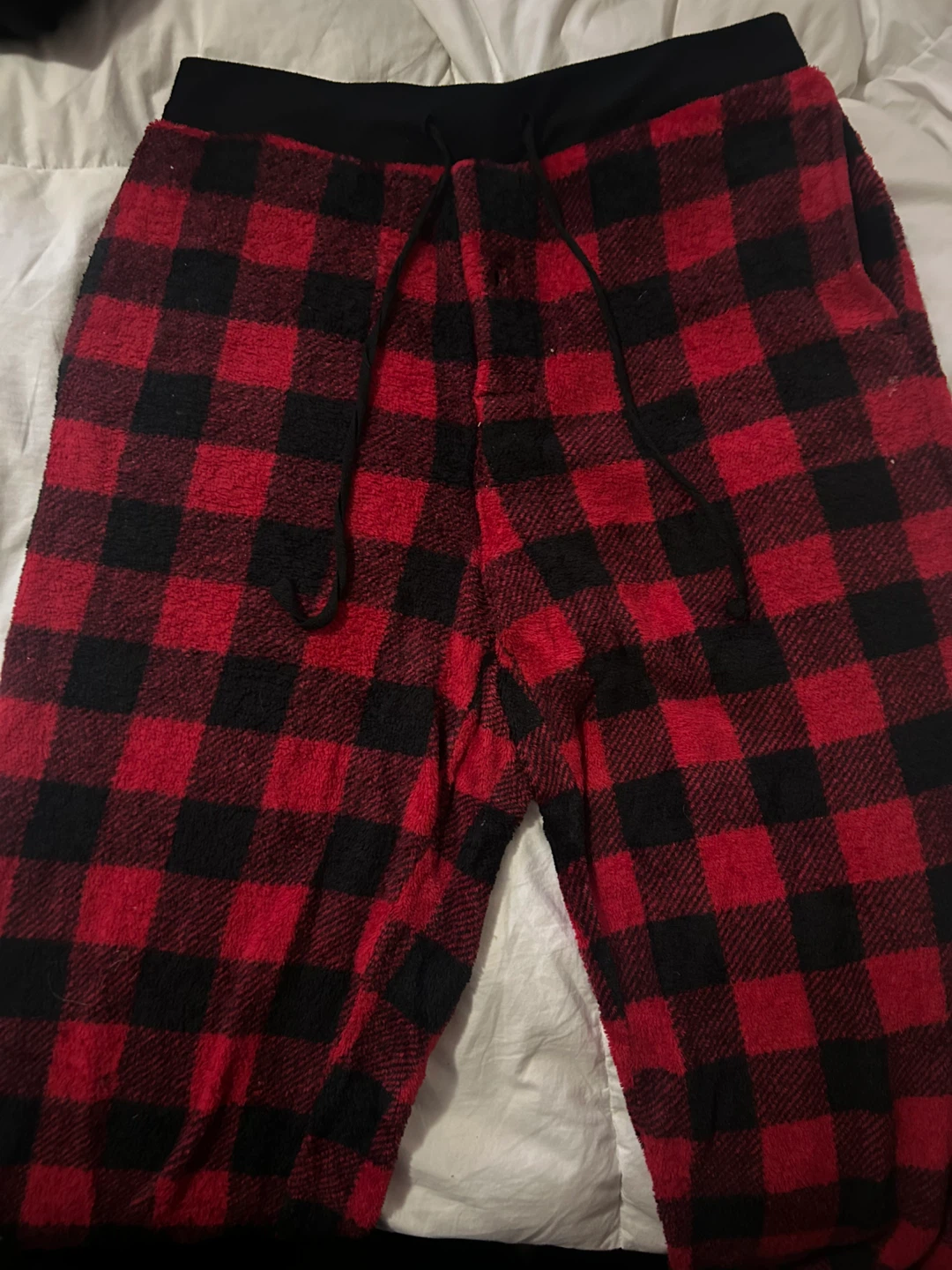 Red and Black Fleece Pajama Pants
