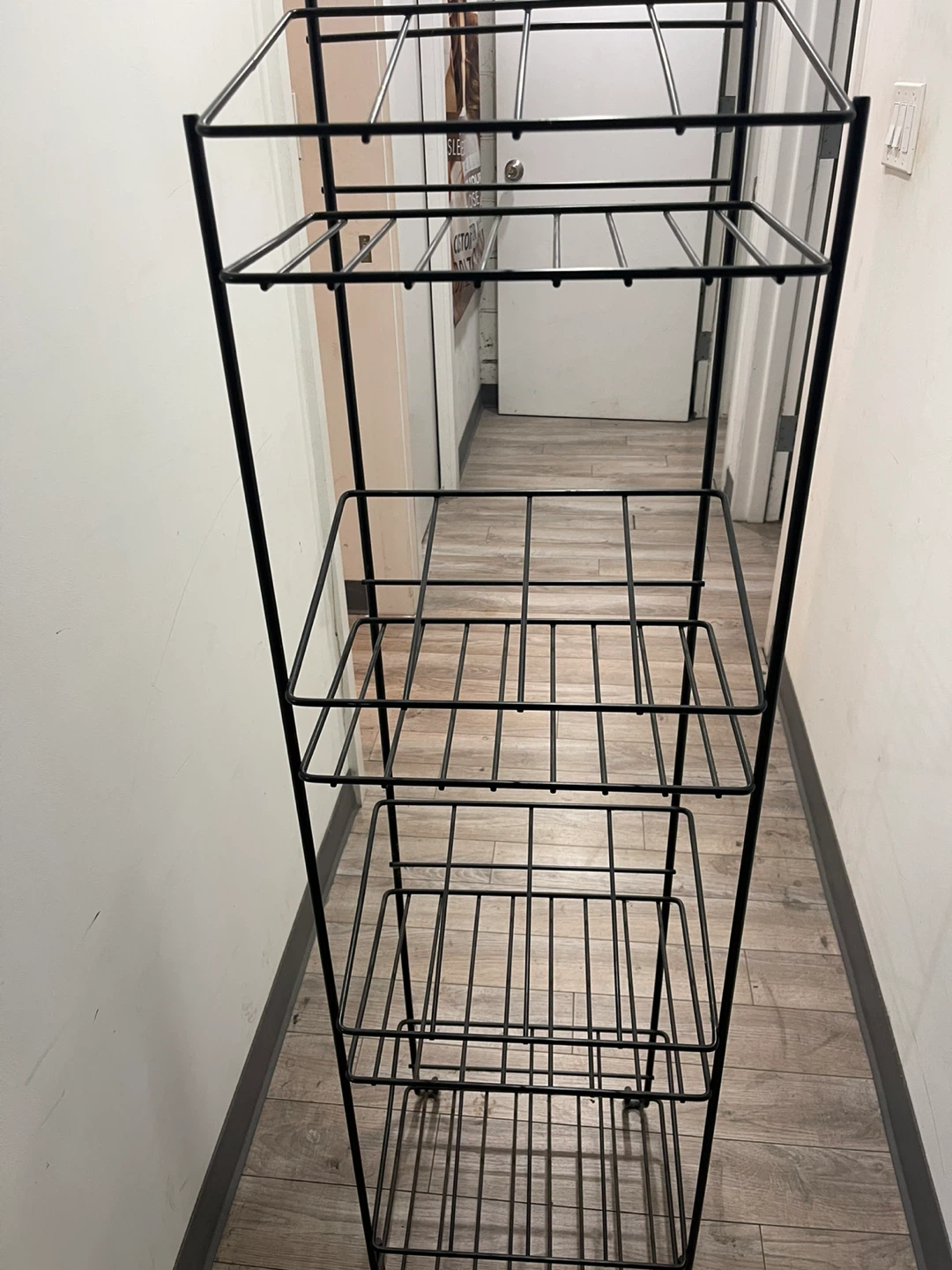 Black Metal Wire Storage Shelf Unit
