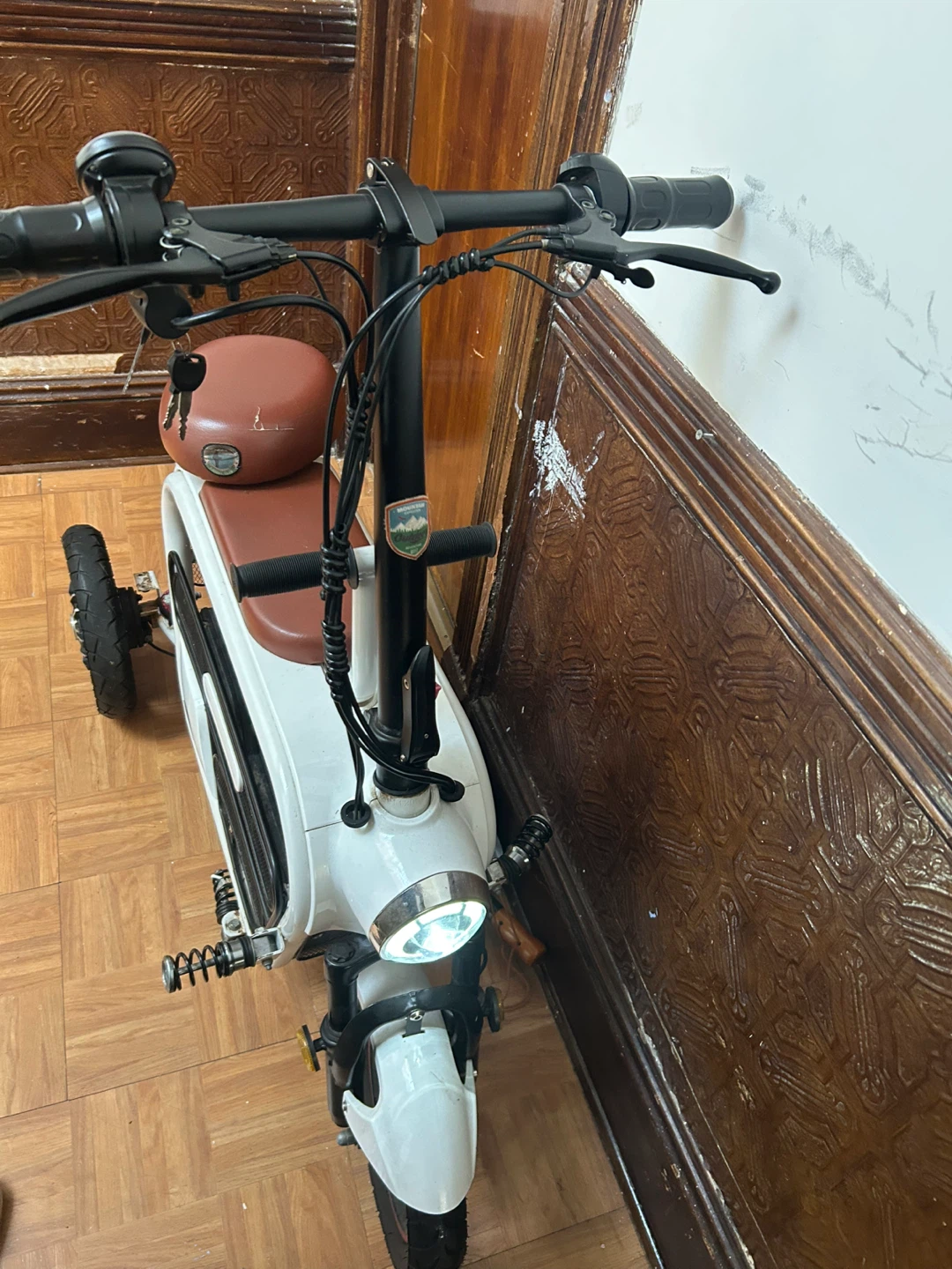 White Electric Scooter with Digital Display