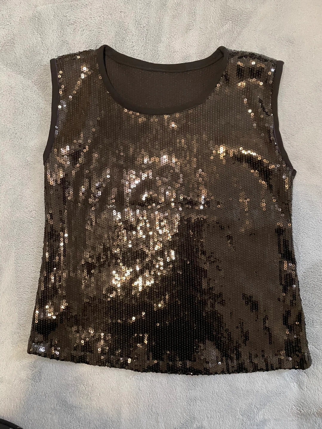 Black Sparkly Sequined Sleeveless Top - photo 2