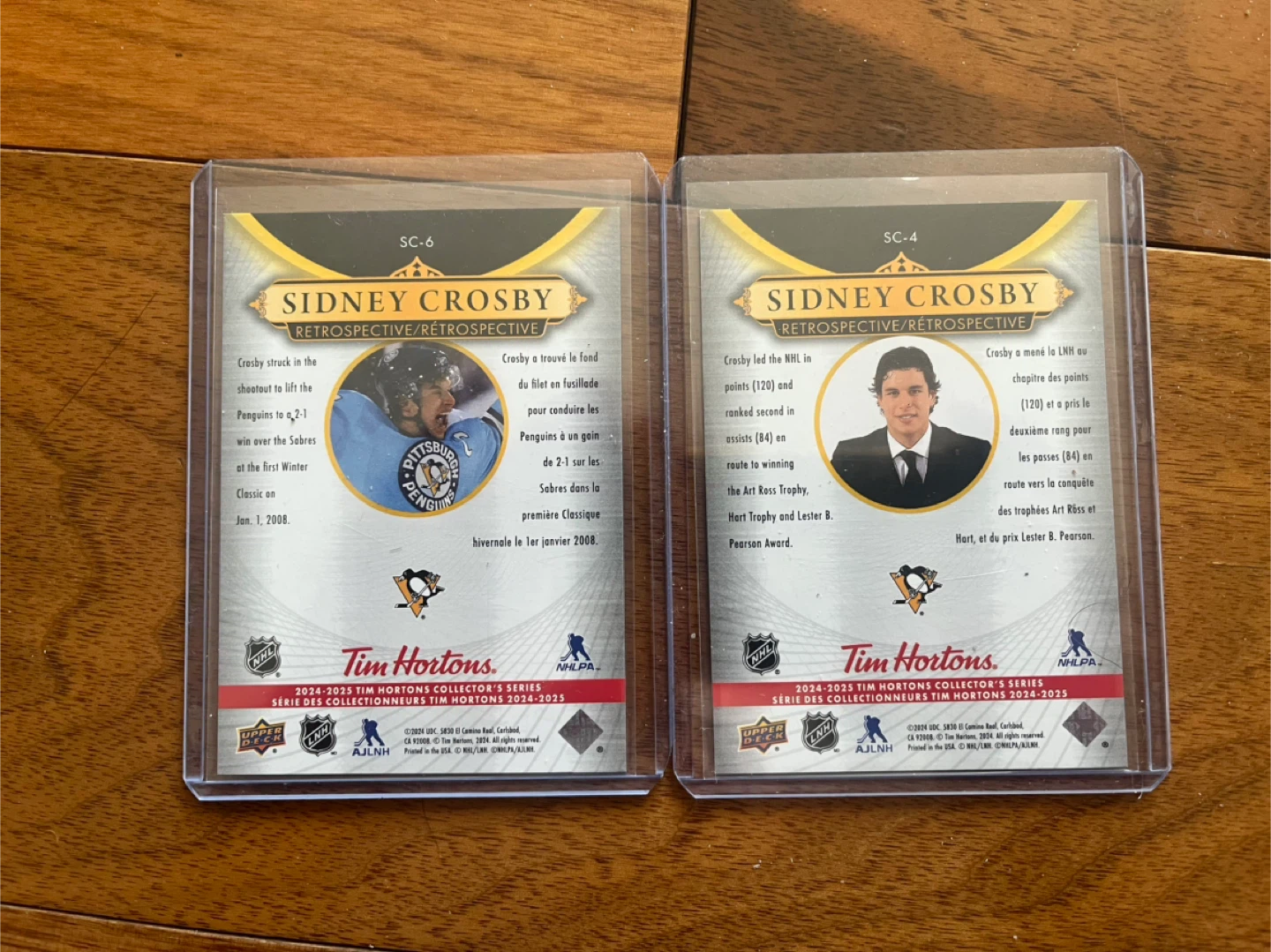Sidney Crosby Upper Deck Retrospective Hockey Cards (2 Cards) - photo 2