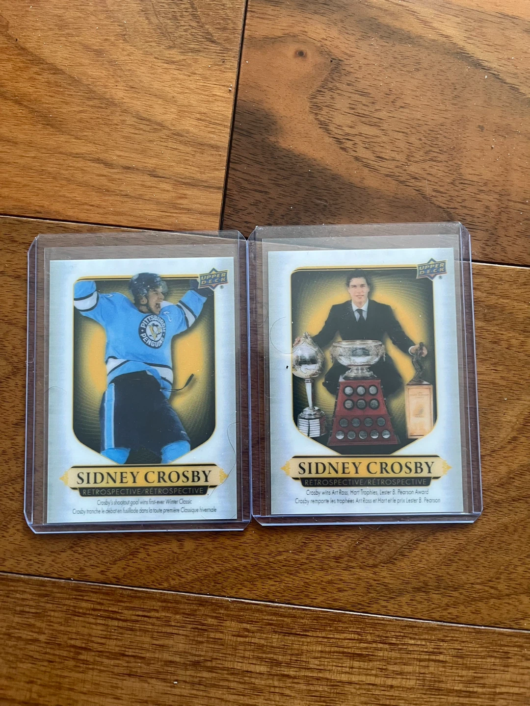 Sidney Crosby Upper Deck Retrospective Hockey Cards (2 Cards)